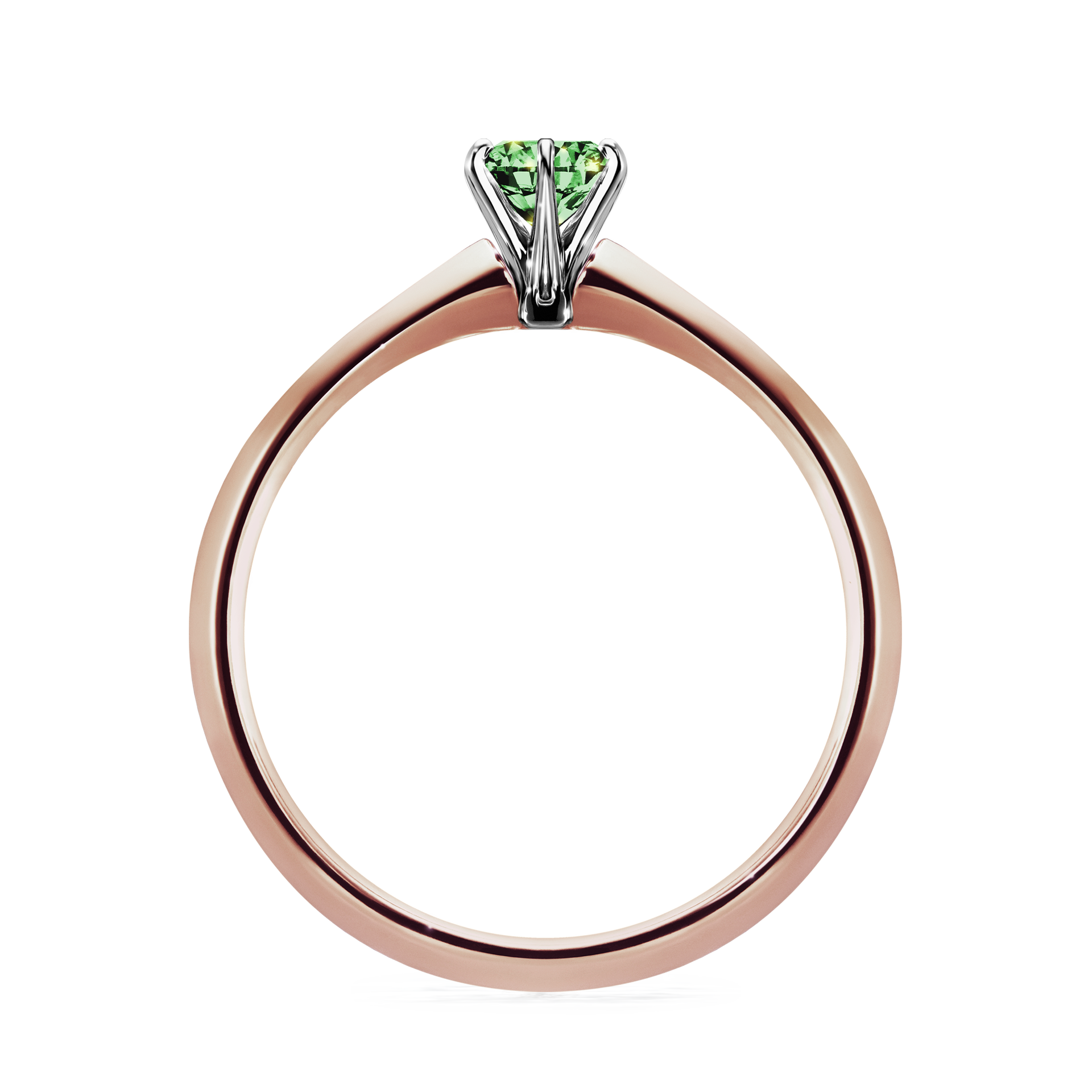 Pierścionek zaręczynowy My Queen z różowego złota z ciemnym zielonym diamentem 0,25CT