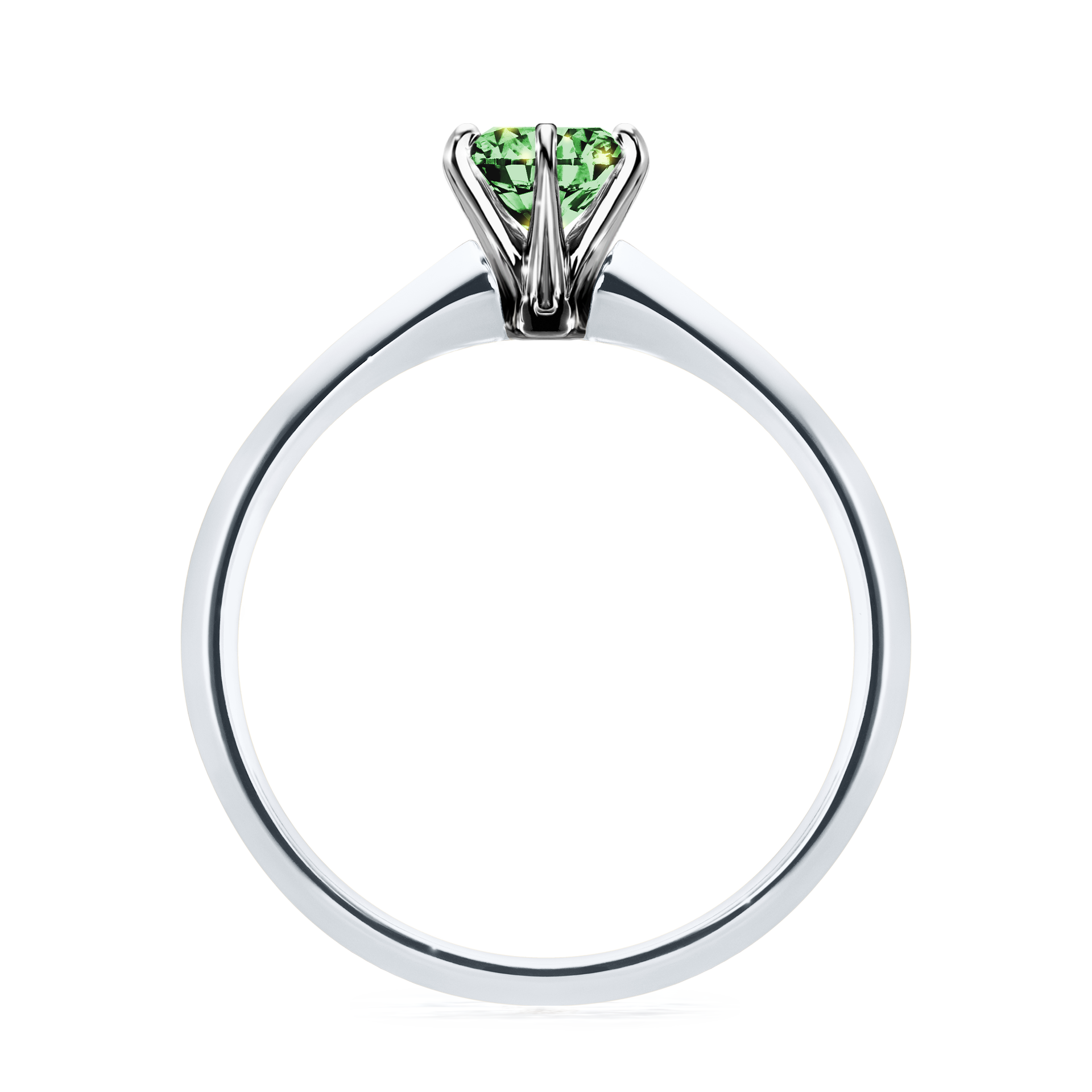 Pierścionek zaręczynowy My Queen z białego złota z ciemnym zielonym diamentem 0,50CT