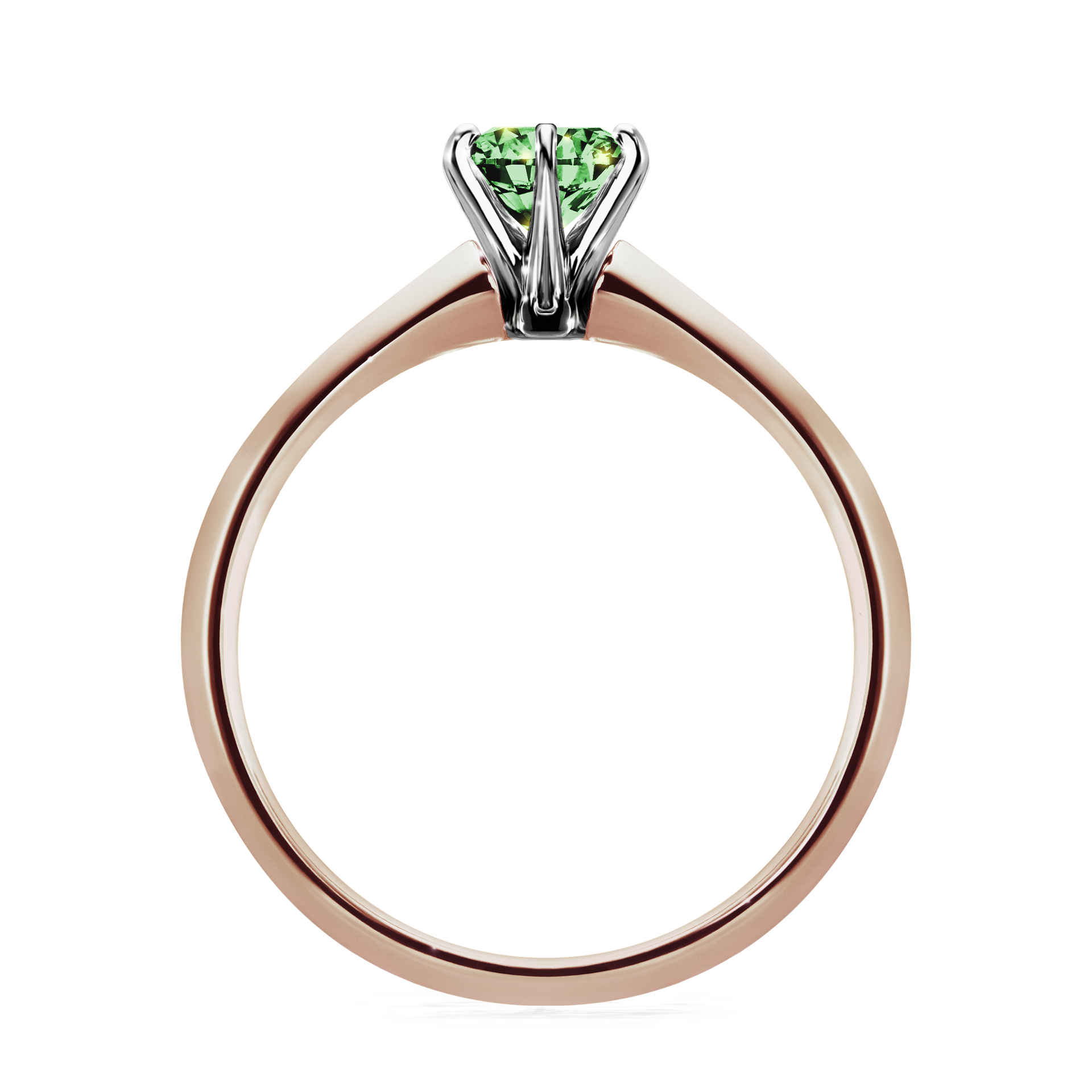 Pierścionek zaręczynowy My Queen z różowego złota z ciemnym zielonym diamentem 0,50CT