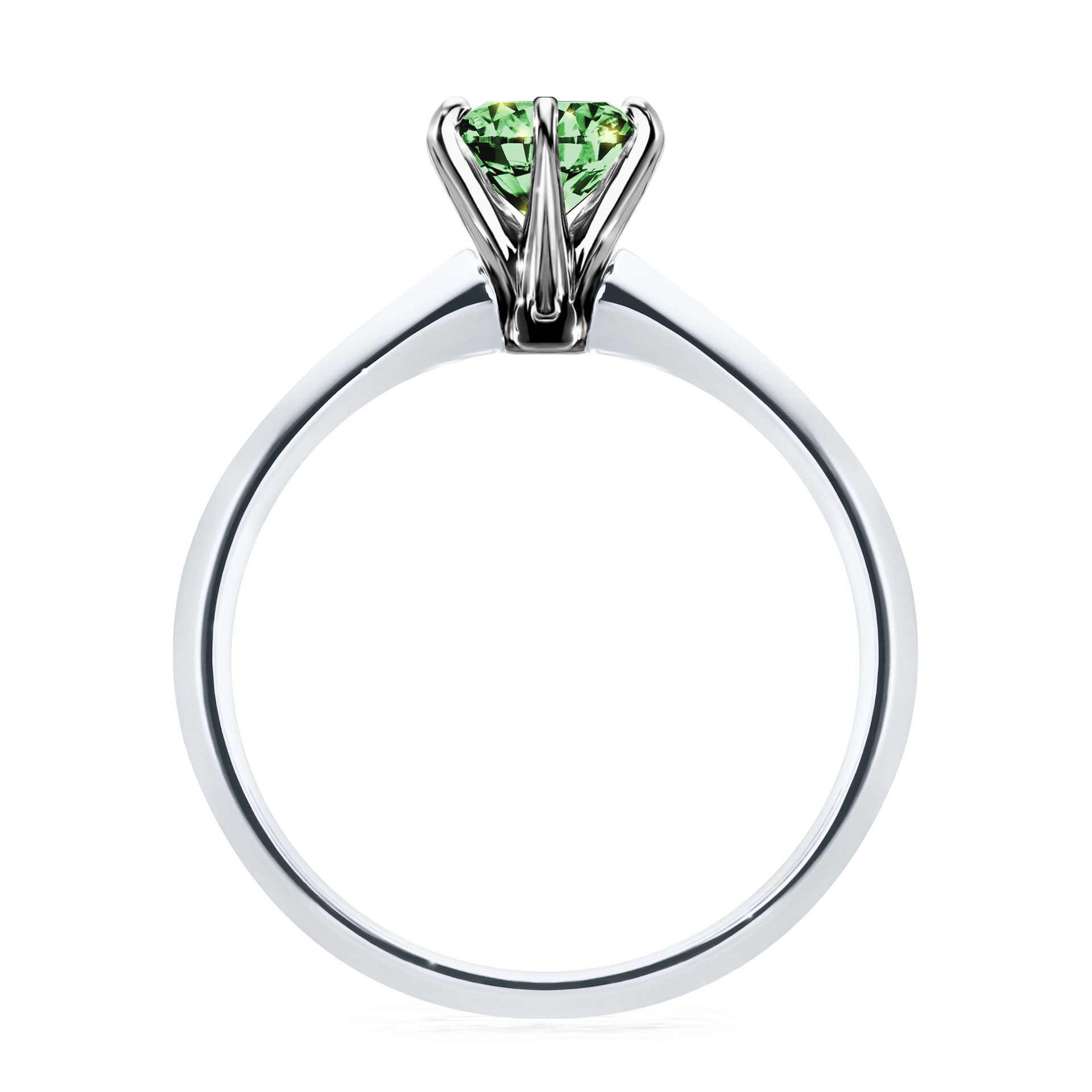 Pierścionek zaręczynowy My Queen z białego złota z ciemnym zielonym diamentem 0,80CT