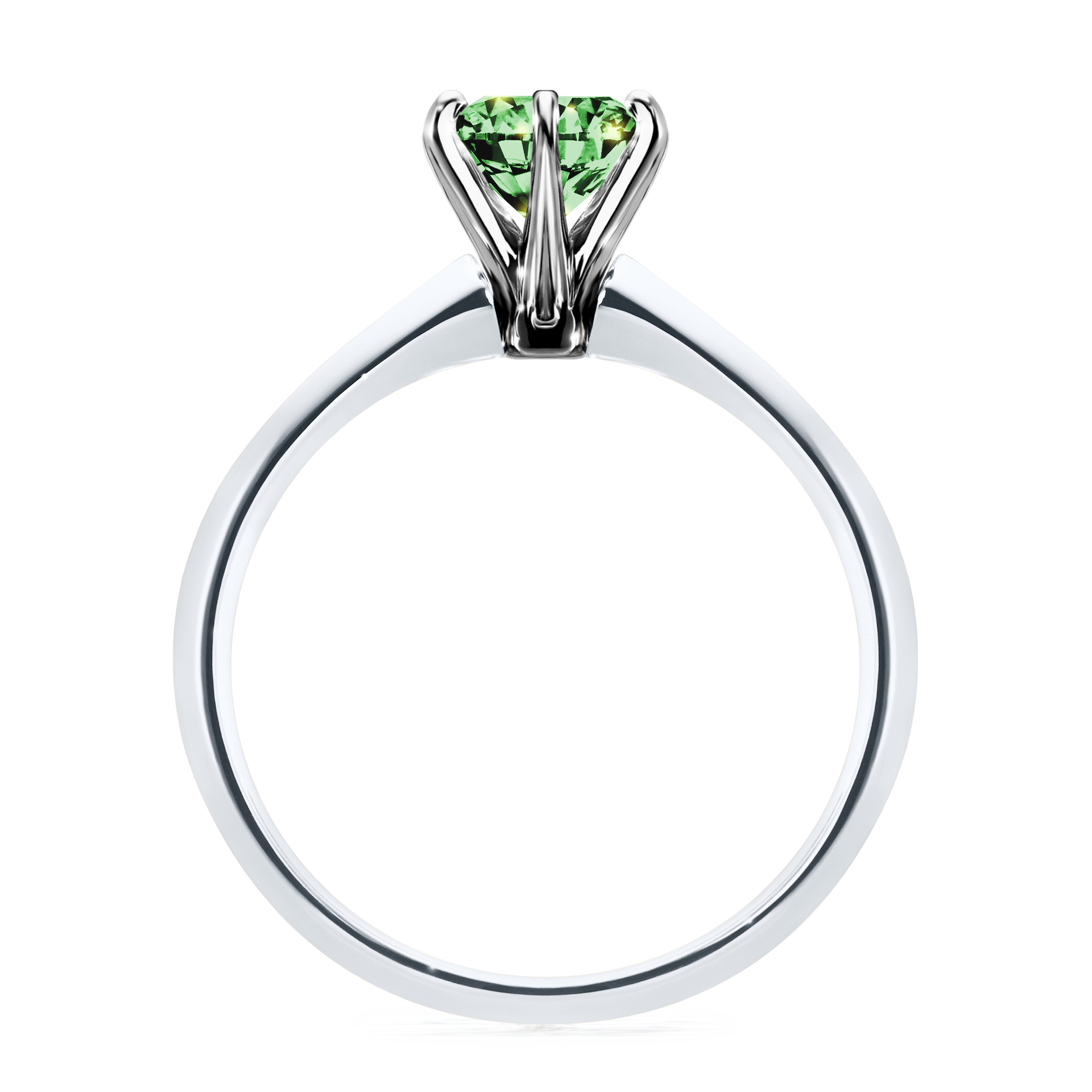 Pierścionek zaręczynowy My Queen z białego złota z ciemnym zielonym diamentem 1,00CT
