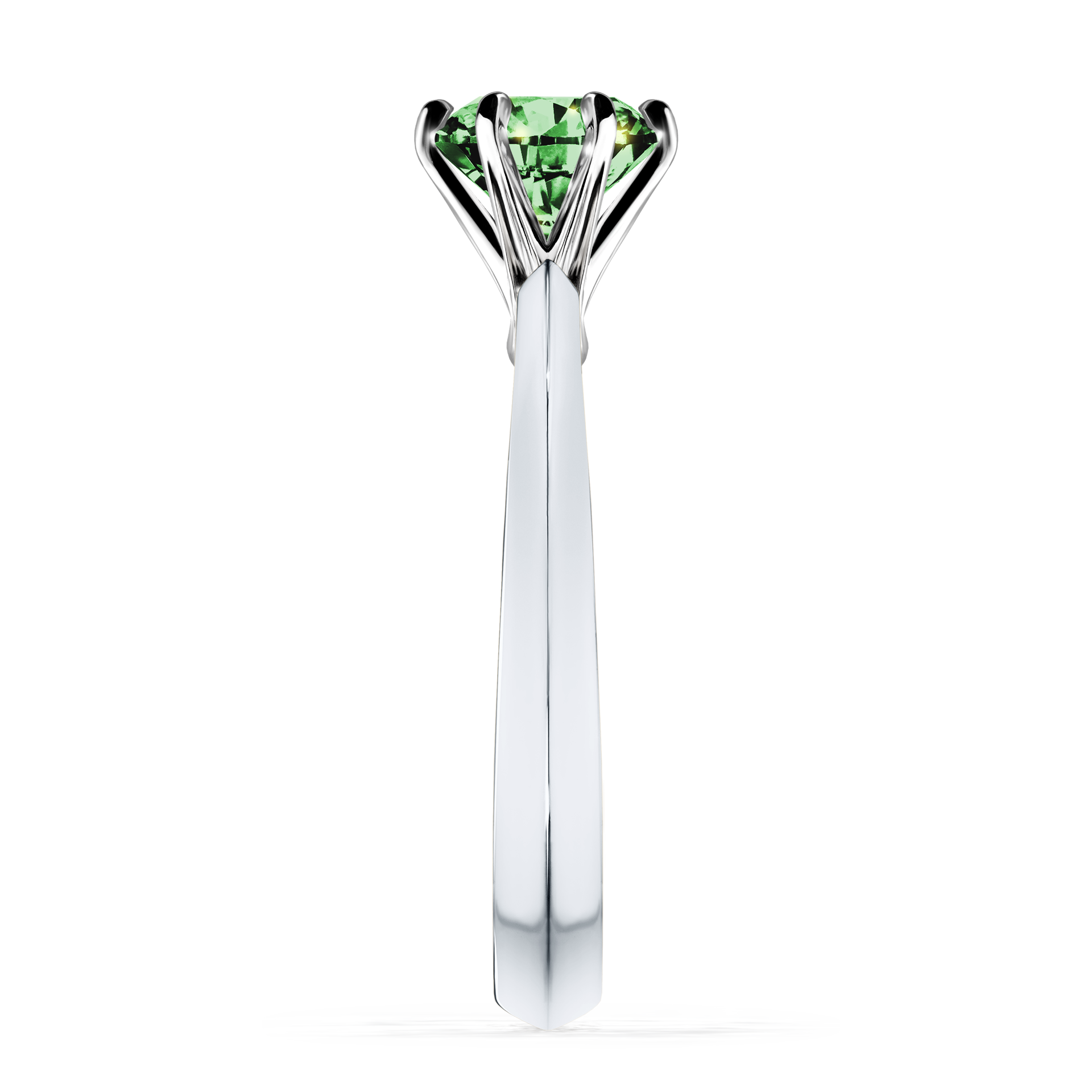 Pierścionek zaręczynowy My Queen z białego złota z ciemnym zielonym diamentem 1,00CT