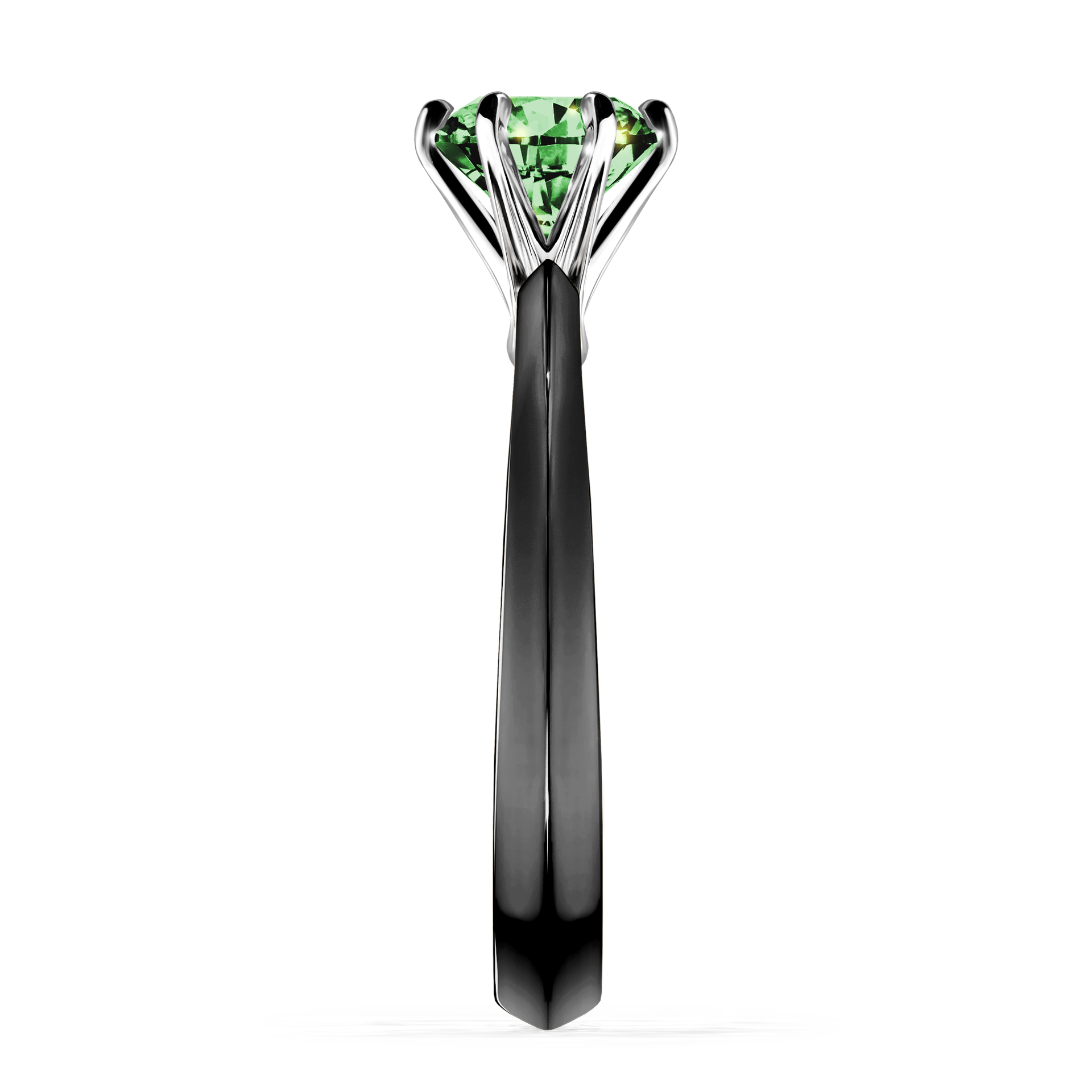 Pierścionek zaręczynowy My Queen z czarnego złota z ciemnym zielonym diamentem 1,00CT