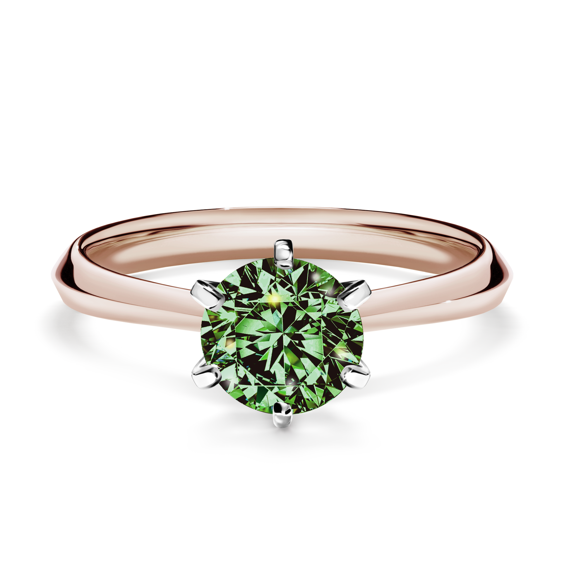 Pierścionek zaręczynowy My Queen z różowego złota z ciemnym zielonym diamentem 1,00CT