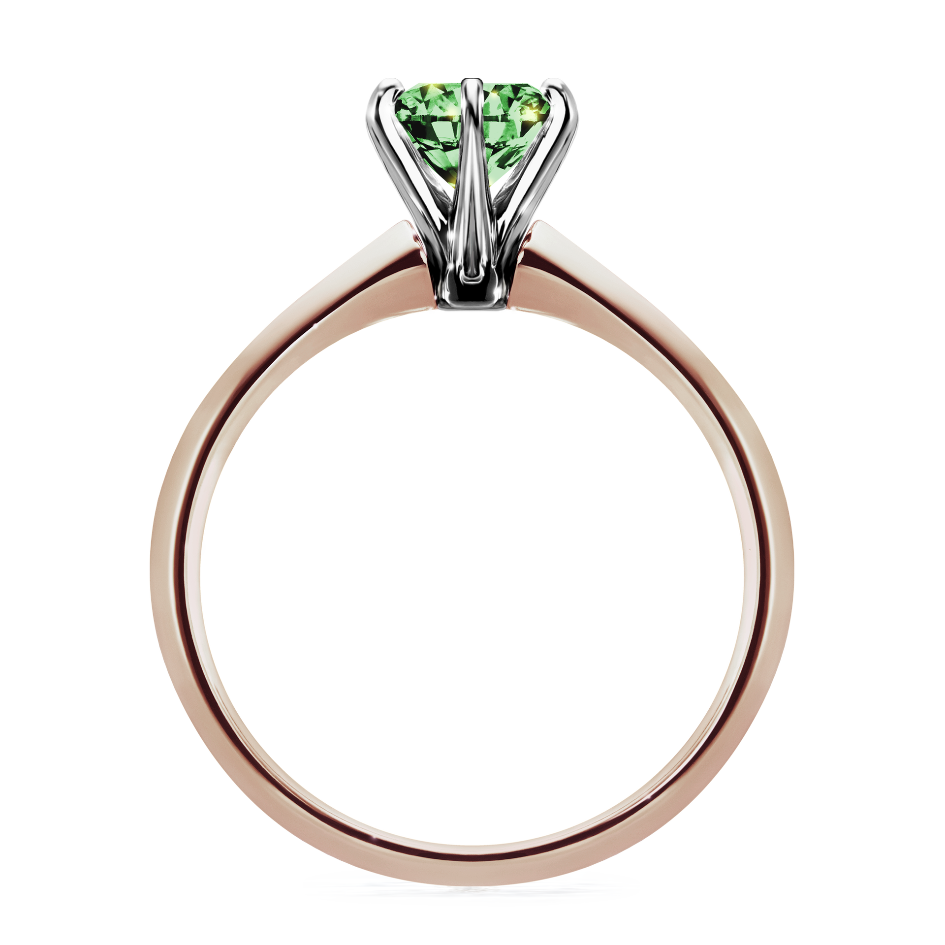 Pierścionek zaręczynowy My Queen z różowego złota z ciemnym zielonym diamentem 1,00CT