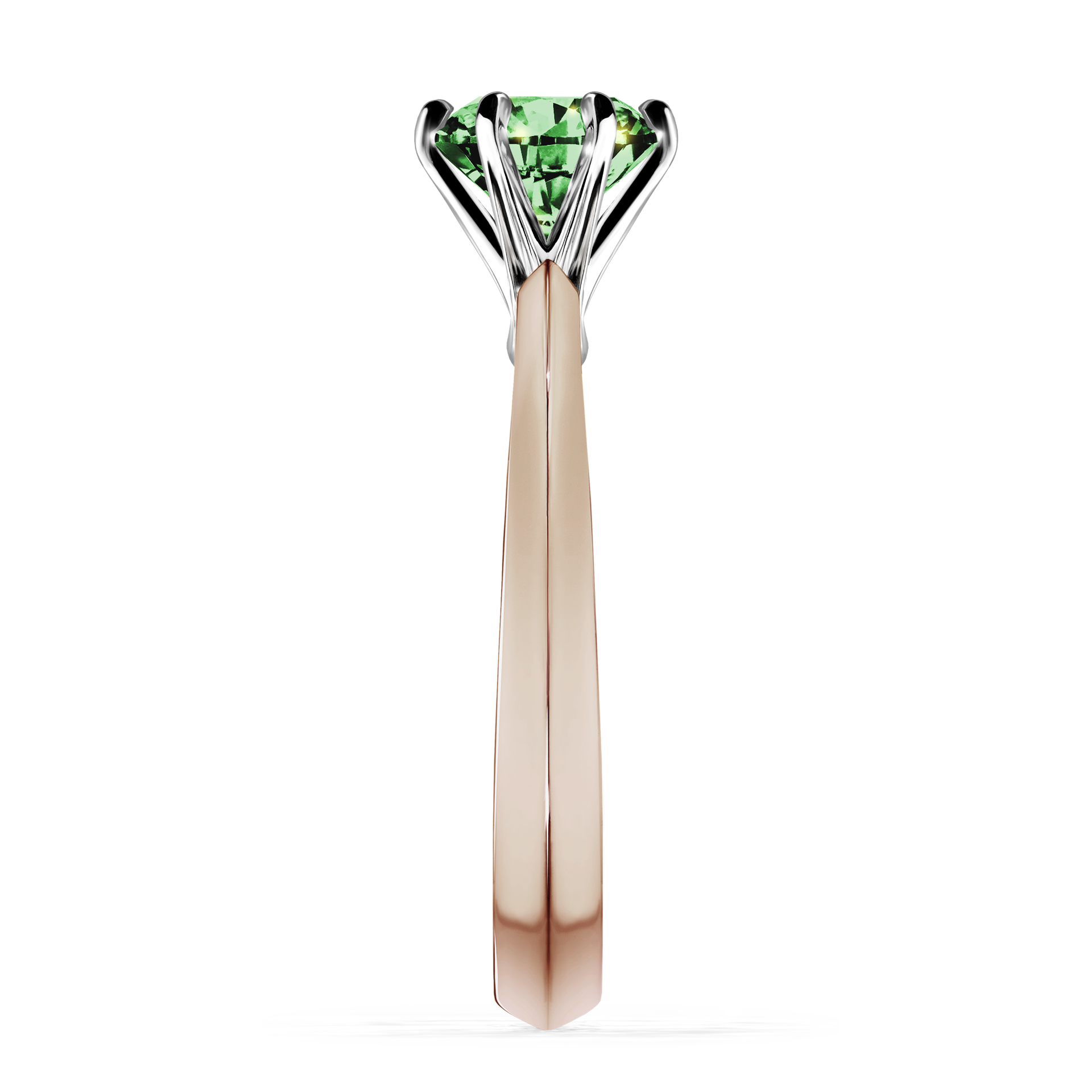 Pierścionek zaręczynowy My Queen z różowego złota z ciemnym zielonym diamentem 1,00CT