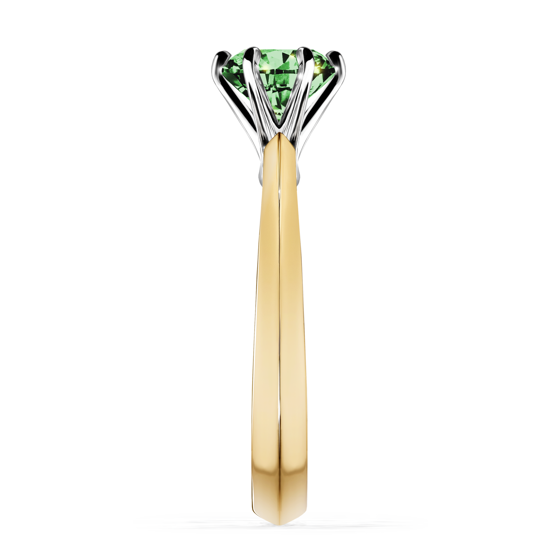 Pierścionek zaręczynowy My Queen z żółtego złota z ciemnym zielonym diamentem 1,00CT