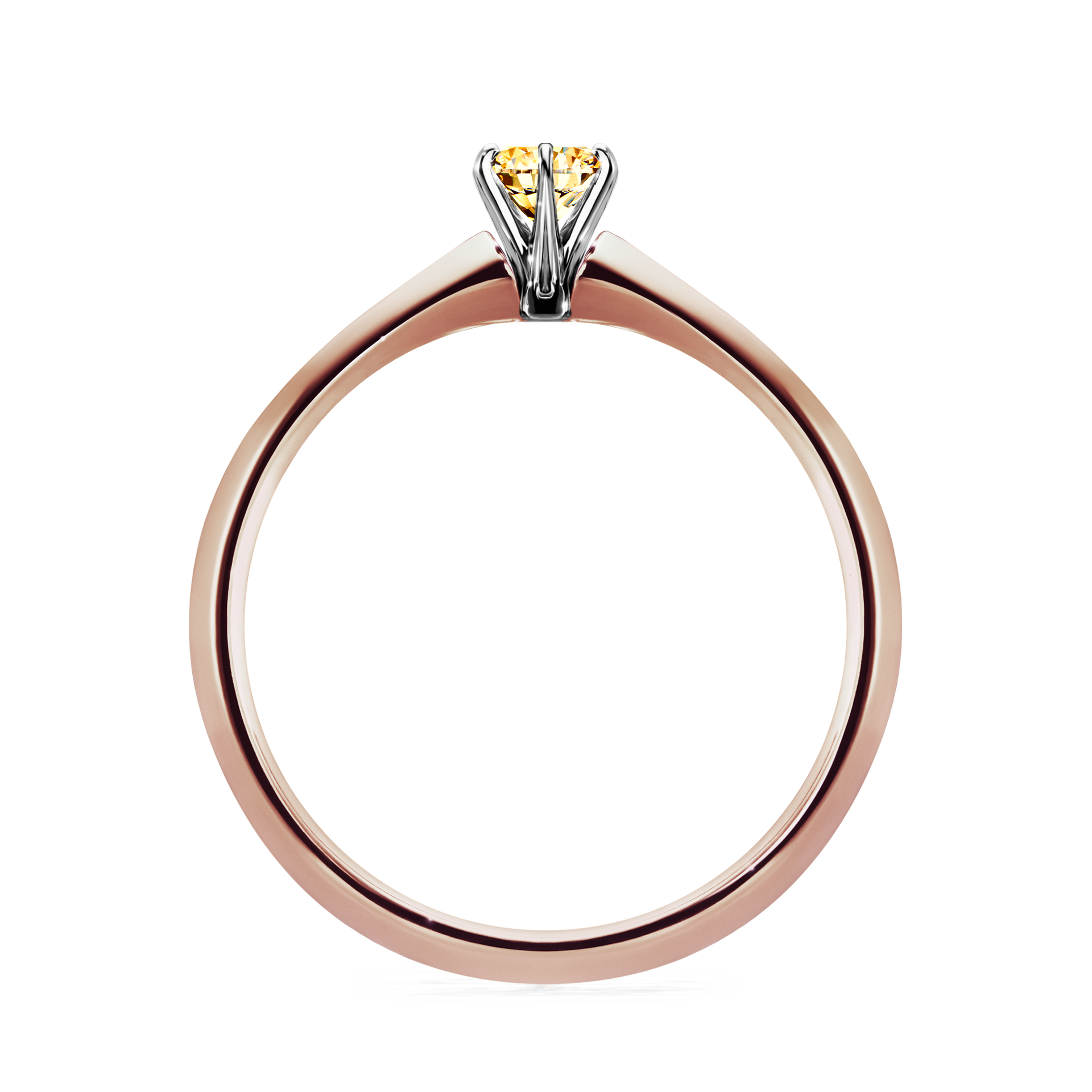 Pierścionek zaręczynowy My Queen z różowego złota z żółtym diamentem 0,17CT