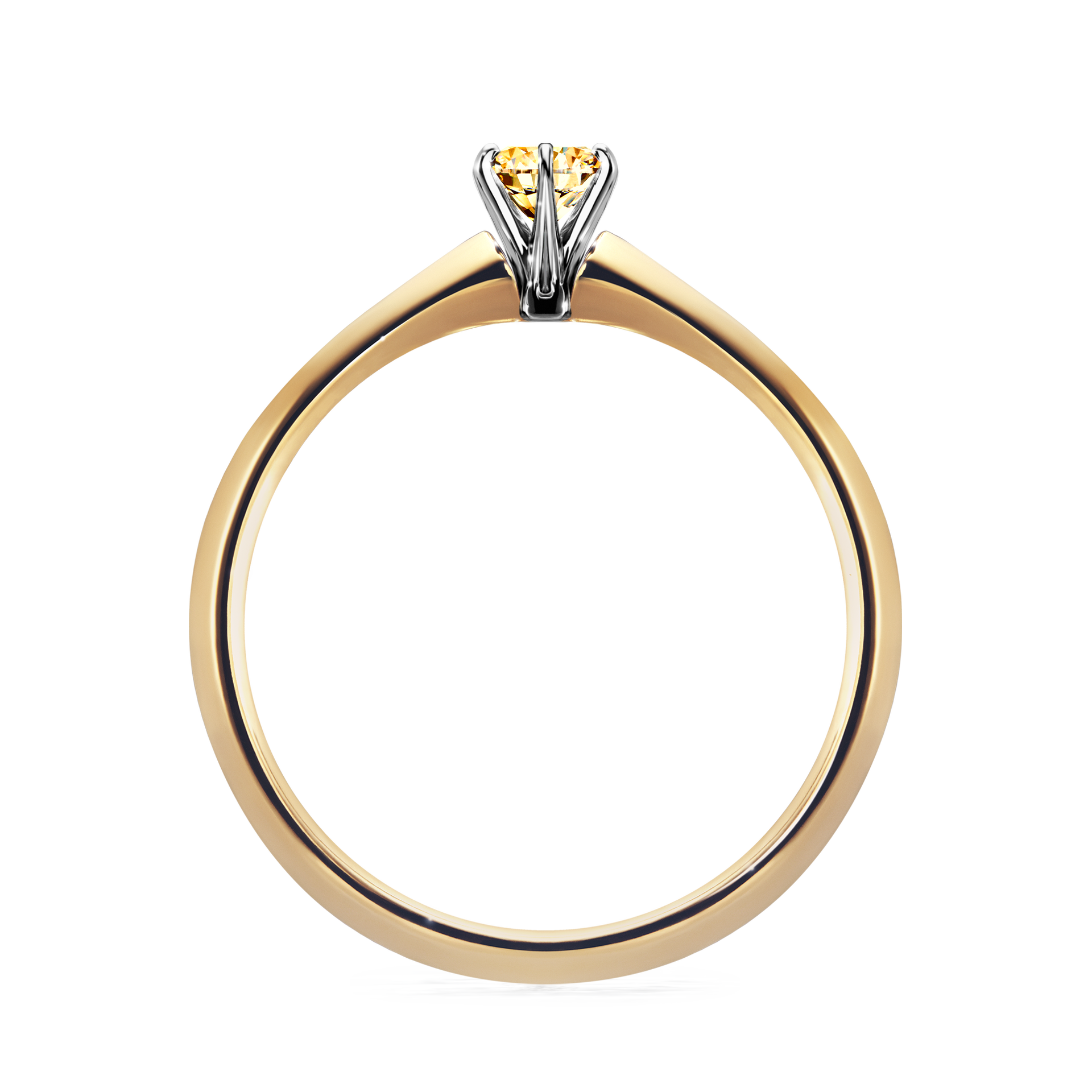 Pierścionek zaręczynowy My Queen z żółtego złota z żółtym diamentem 0,17CT