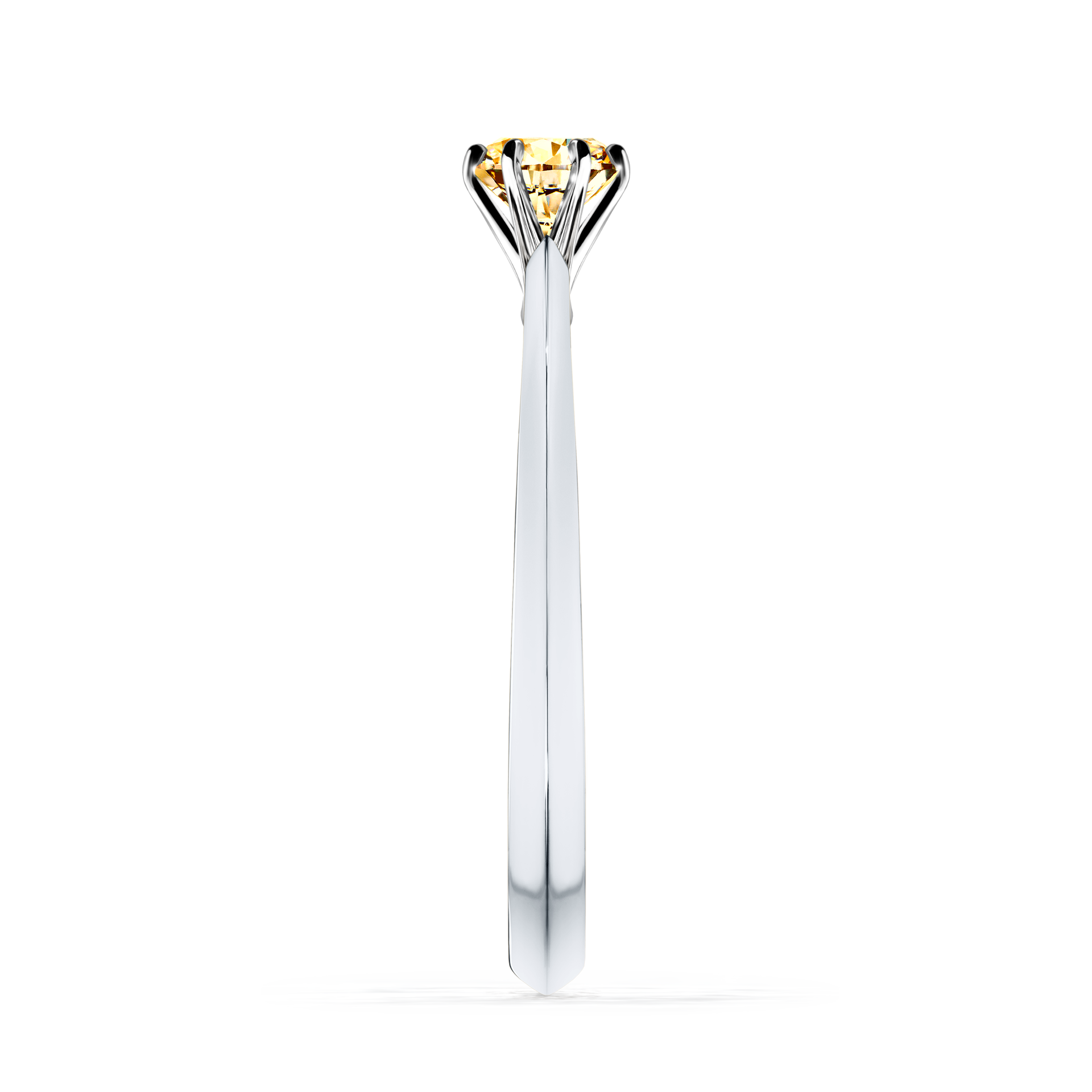 Pierścionek zaręczynowy My Queen z białego złota z żółtym diamentem 0,25CT