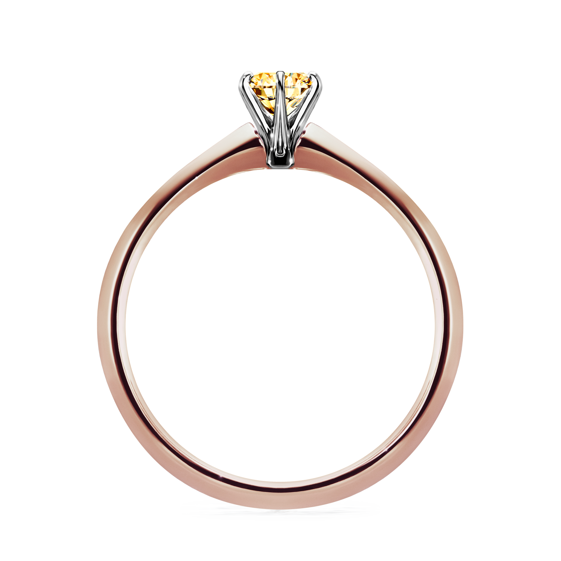 Pierścionek zaręczynowy My Queen z różowego złota z żółtym diamentem 0,25CT