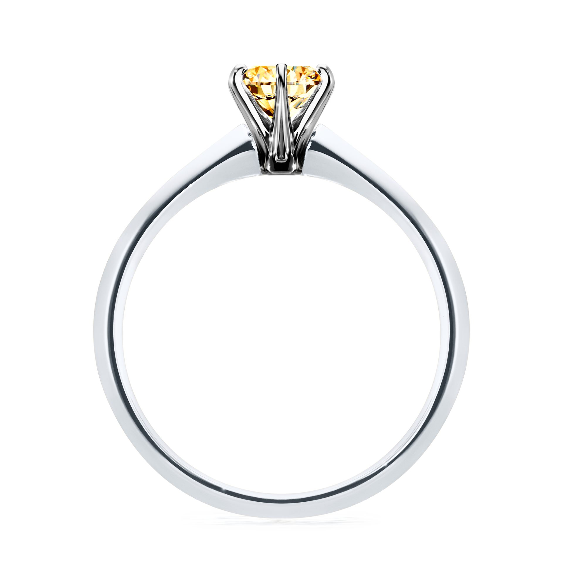 Pierścionek zaręczynowy My Queen z białego złota z żółtym diamentem 0,50CT