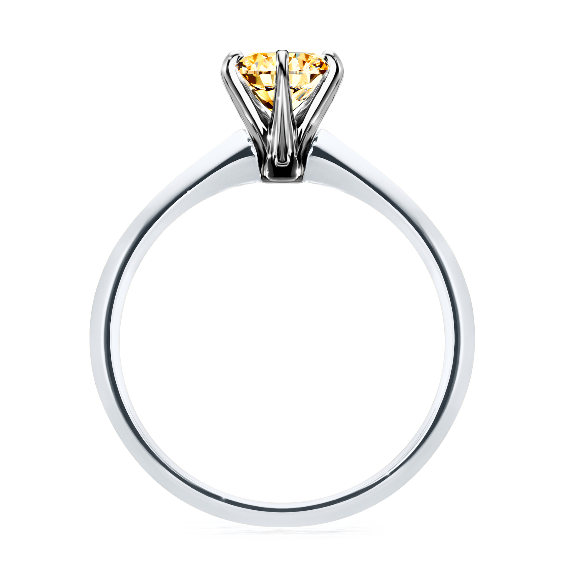 Pierścionek zaręczynowy My Queen z białego złota z żółtym diamentem 0,80CT