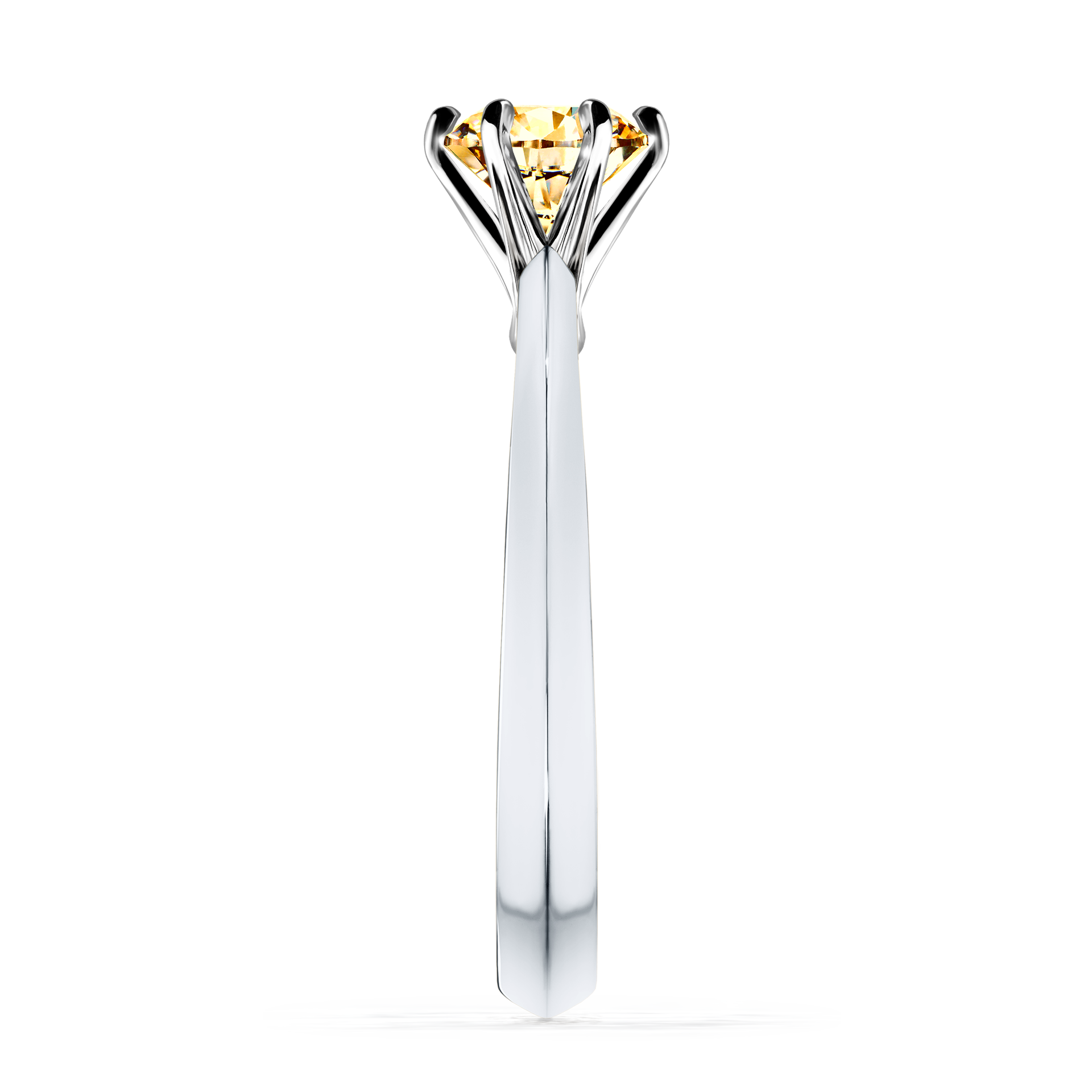 Pierścionek zaręczynowy My Queen z białego złota z żółtym diamentem 0,80CT