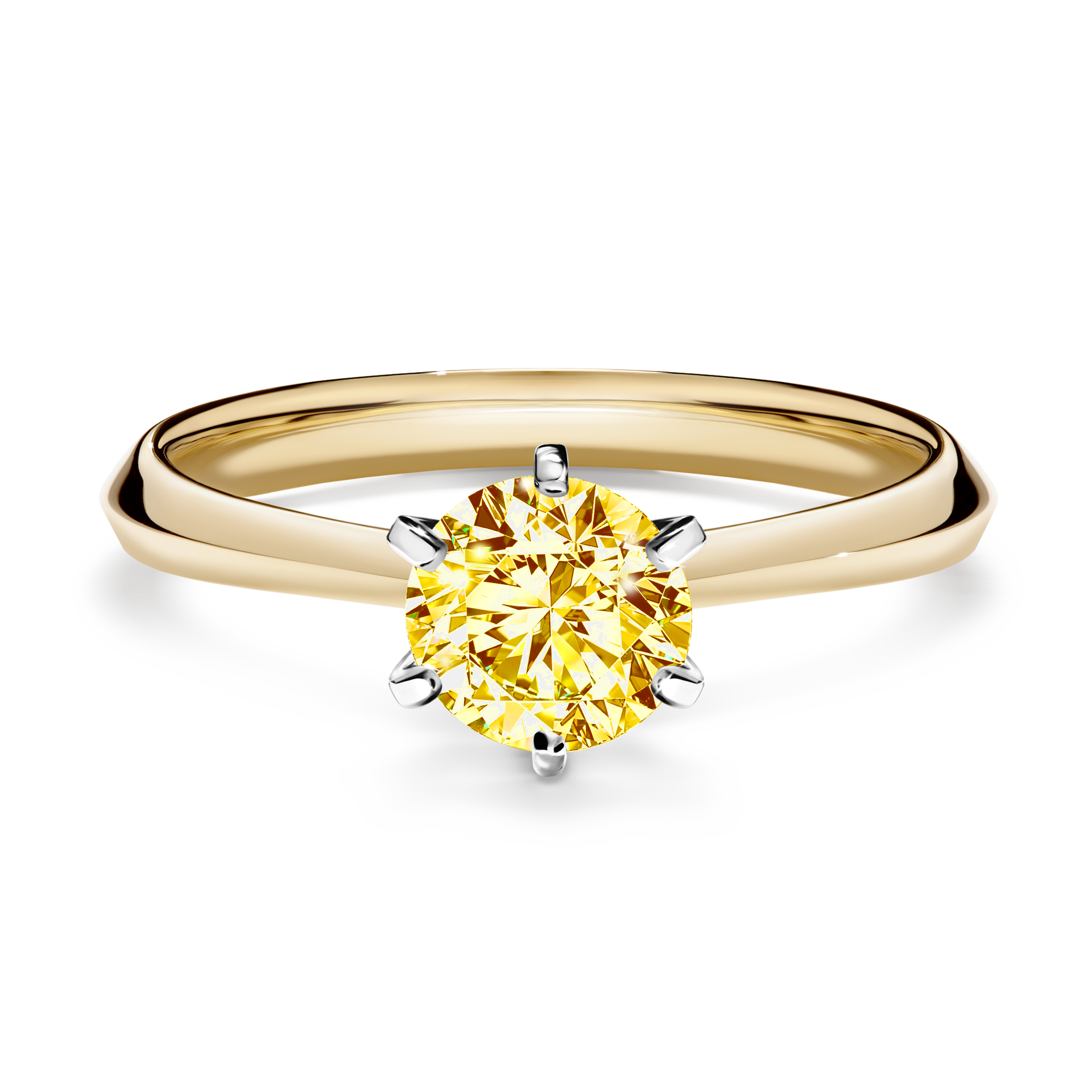 Pierścionek zaręczynowy My Queen z żółtego złota z żółtym diamentem 0,80CT