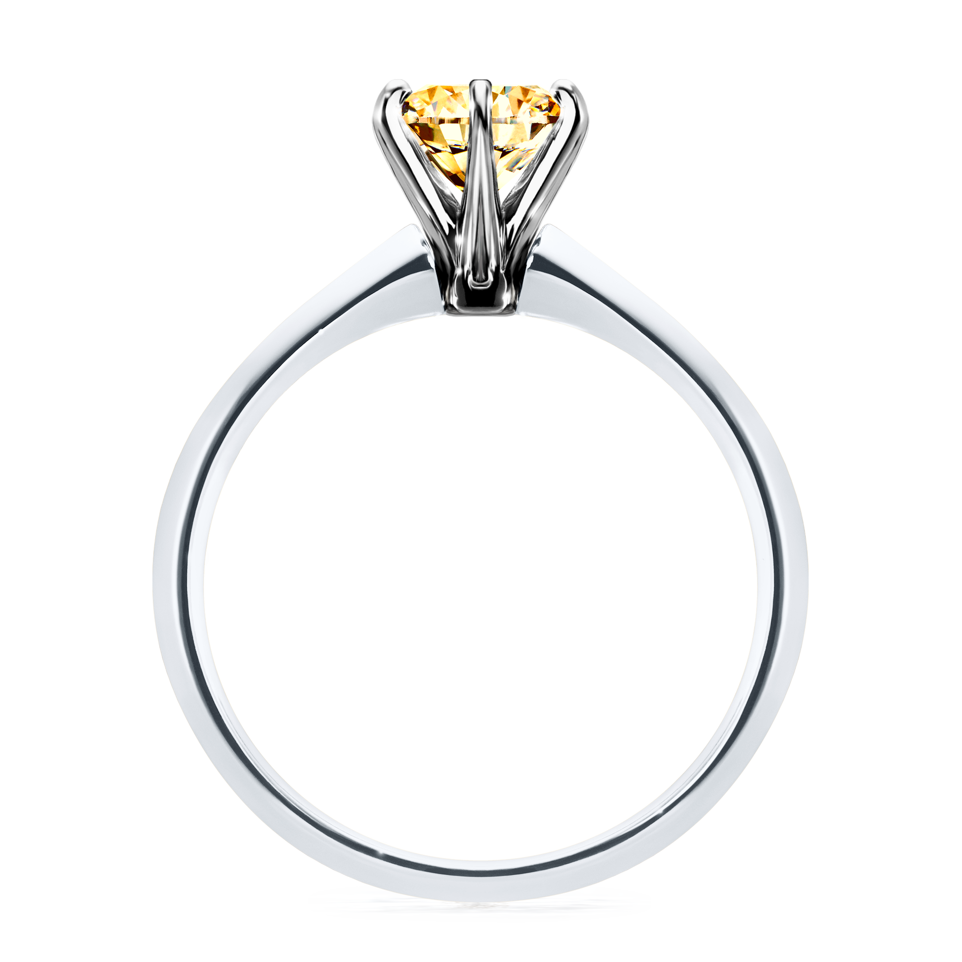 Pierścionek zaręczynowy My Queen z białego złota z żółtym diamentem 1,00CT