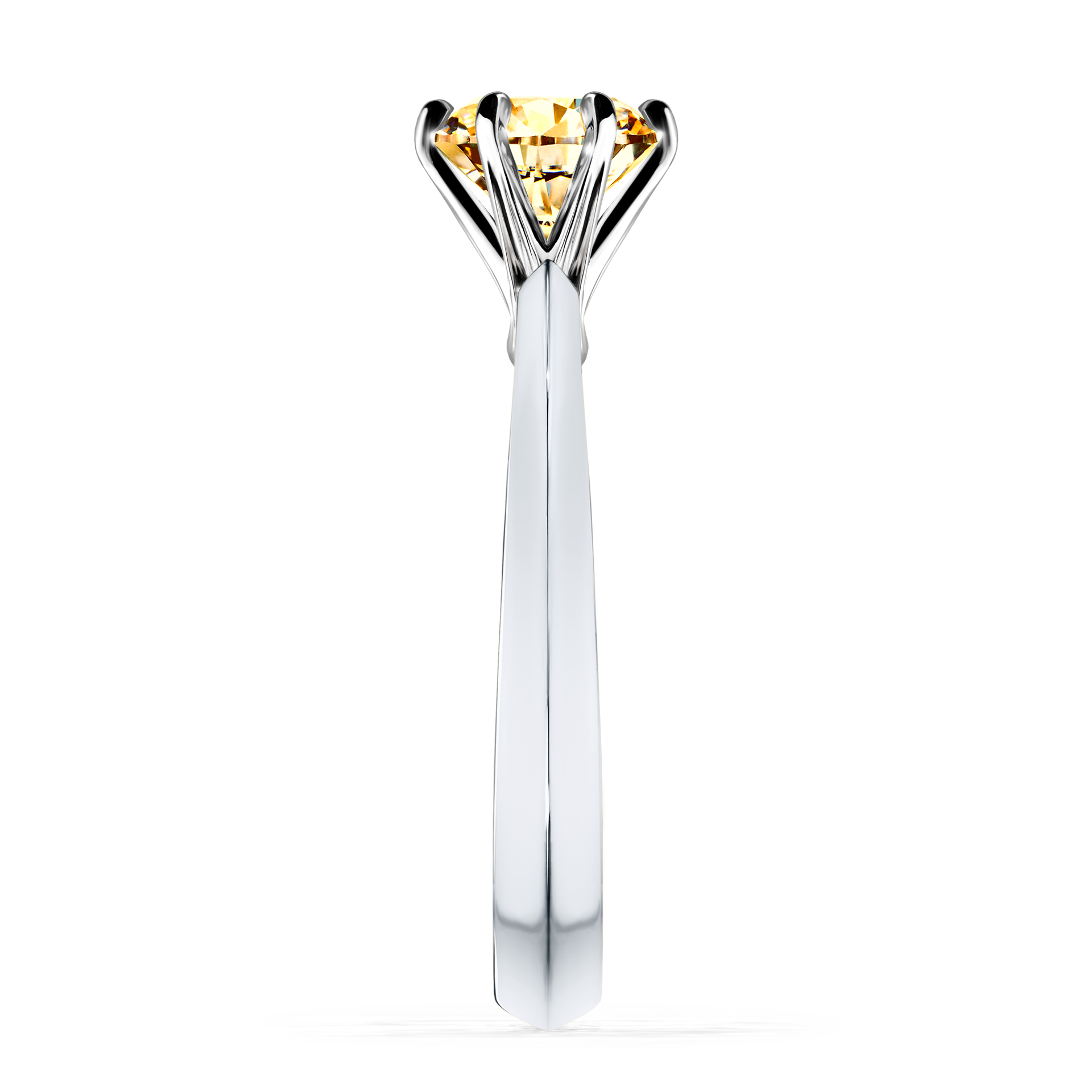 Pierścionek zaręczynowy My Queen z białego złota z żółtym diamentem 1,00CT