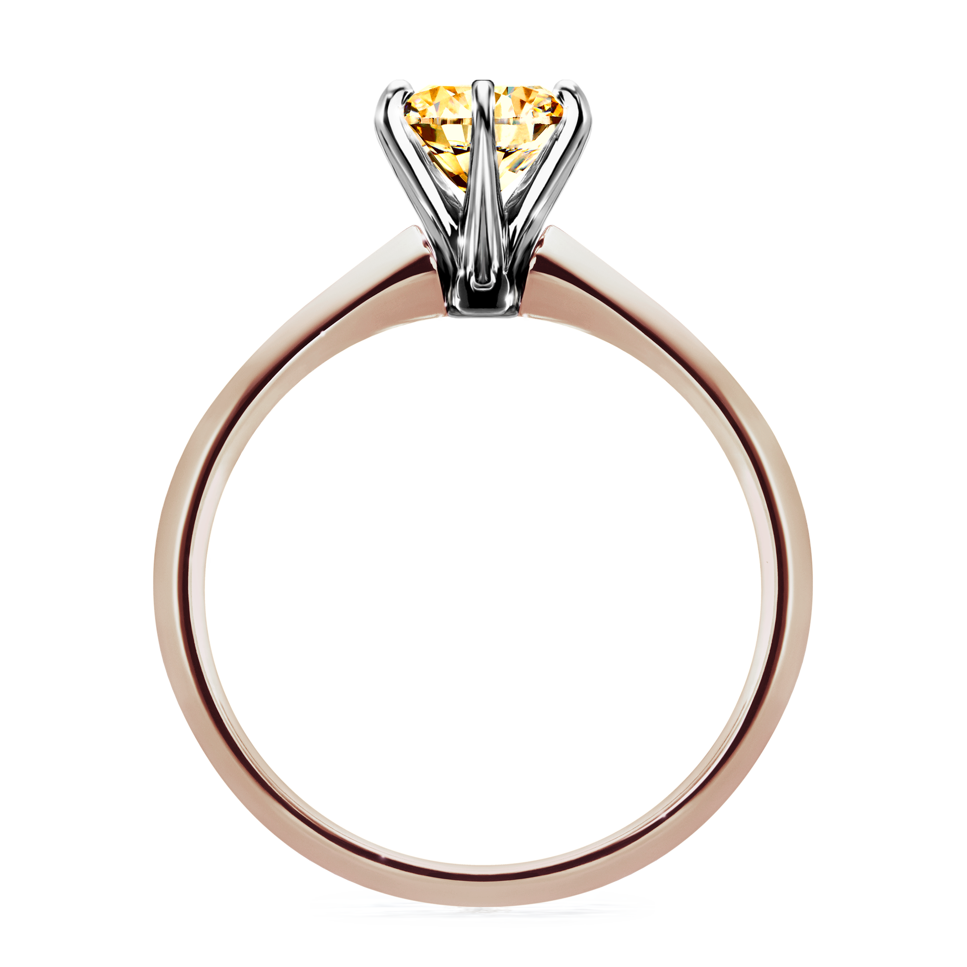 Pierścionek zaręczynowy My Queen z różowego złota z żółtym diamentem 1,00CT