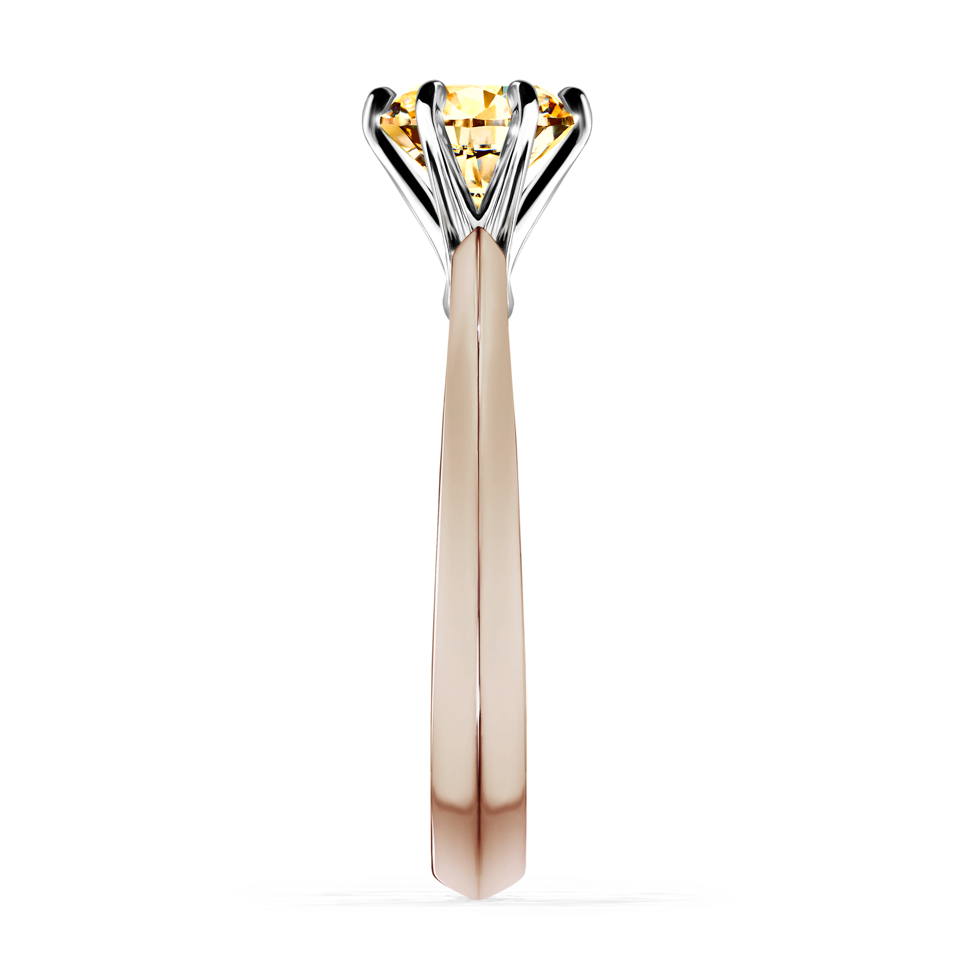 Pierścionek zaręczynowy My Queen z różowego złota z żółtym diamentem 1,00CT