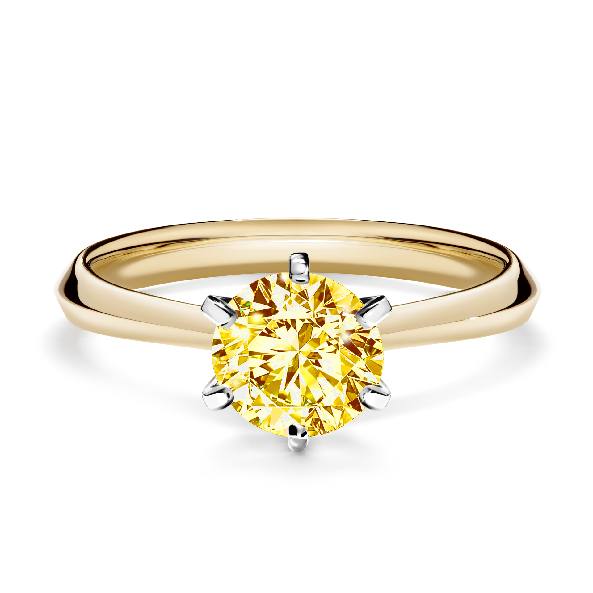 Pierścionek zaręczynowy My Queen z żółtego złota z żółtym diamentem 1,00CT