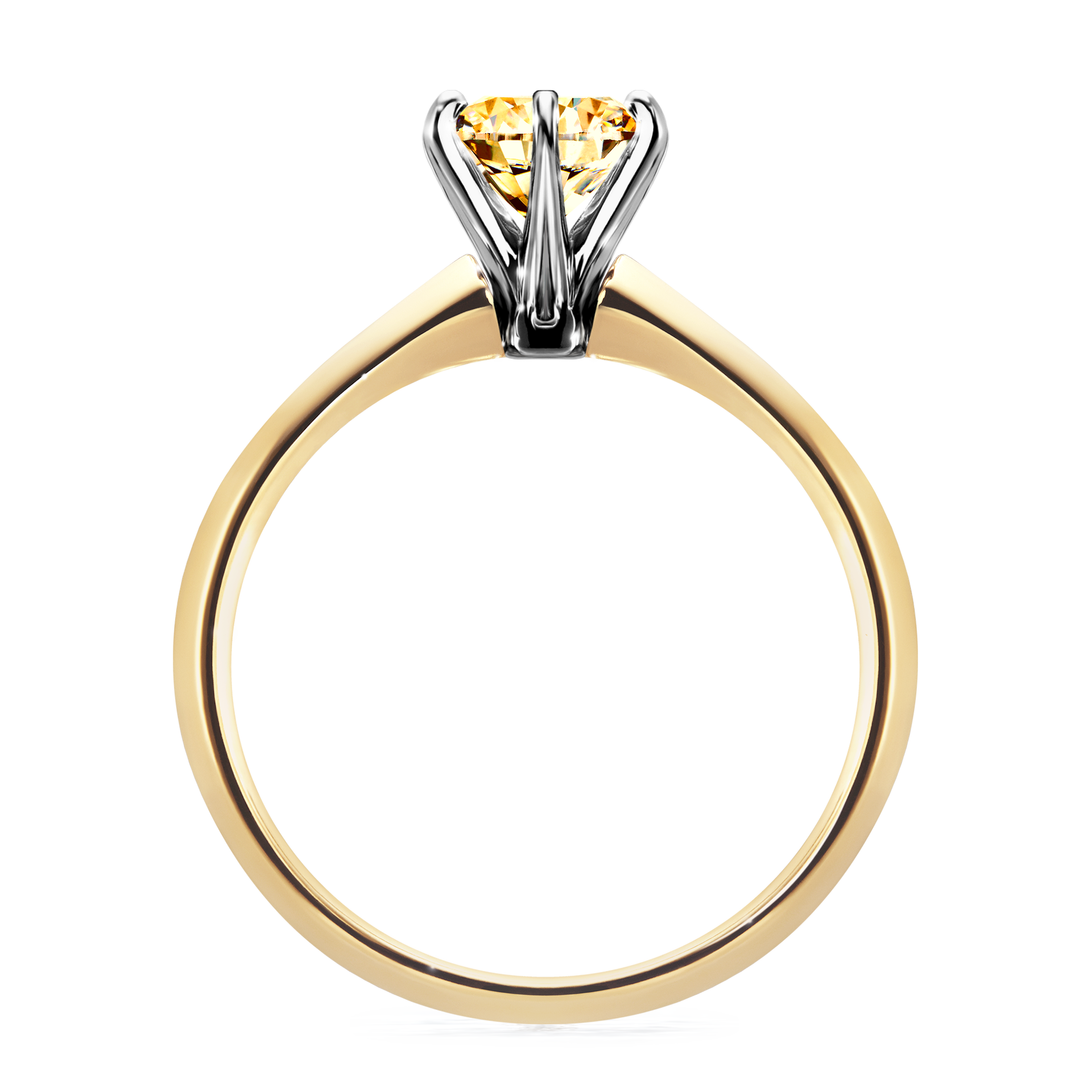 Pierścionek zaręczynowy My Queen z żółtego złota z żółtym diamentem 1,00CT