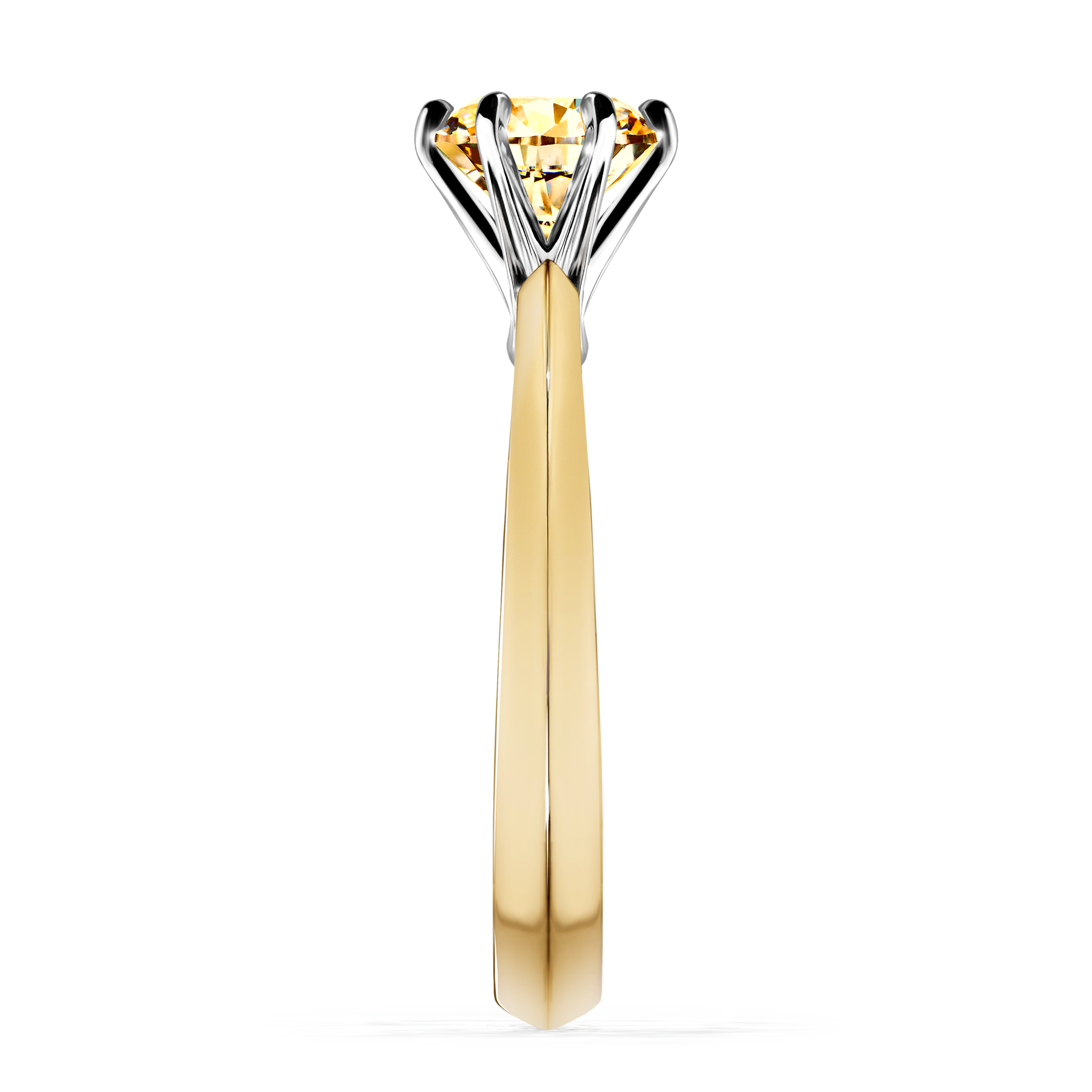 Pierścionek zaręczynowy My Queen z żółtego złota z żółtym diamentem 1,00CT