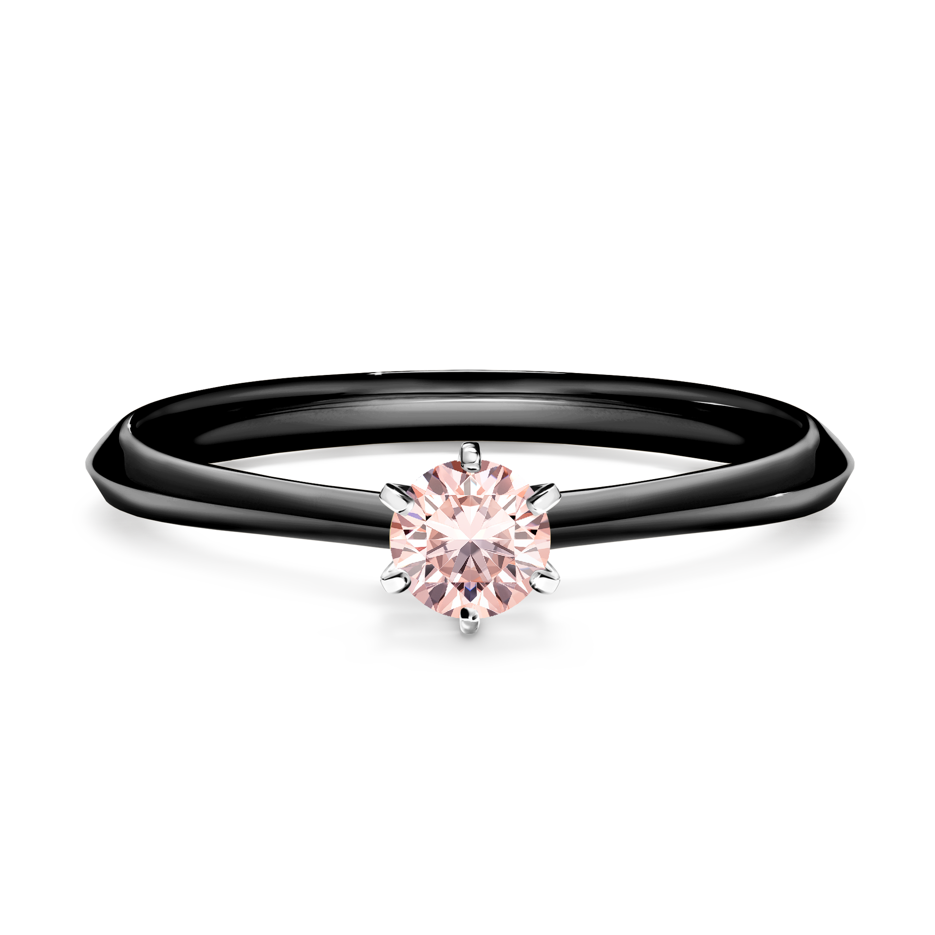 Pierścionek zaręczynowy My Queen z czarnego złota z morganitem 0,25CT