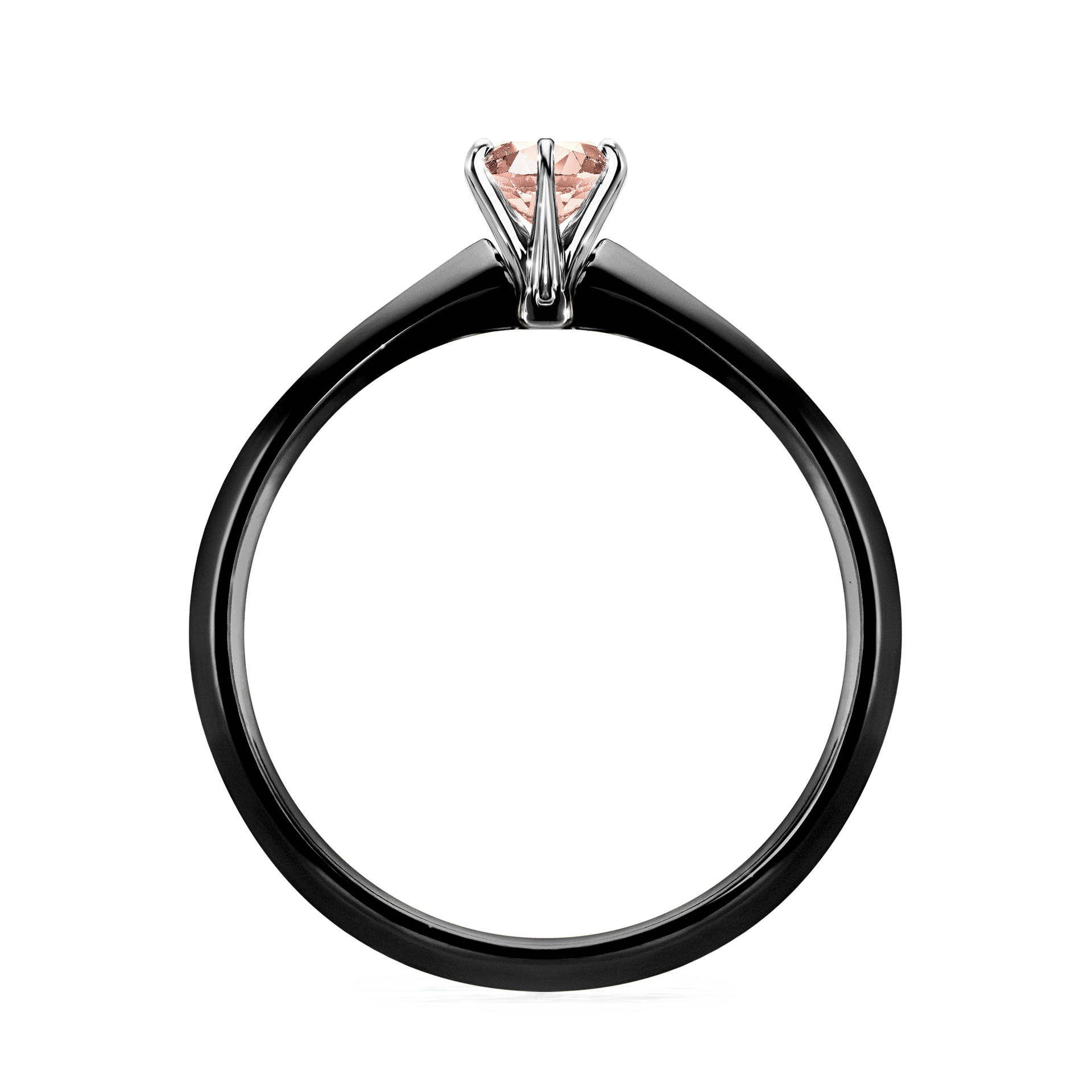 Pierścionek zaręczynowy My Queen z czarnego złota z morganitem 0,25CT