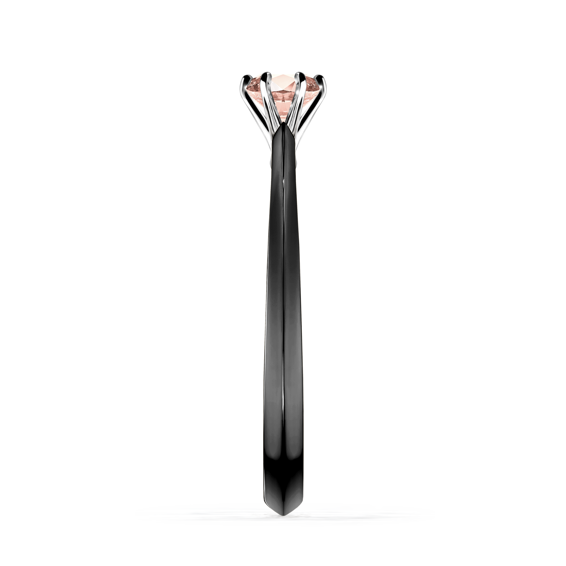 Pierścionek zaręczynowy My Queen z czarnego złota z morganitem 0,25CT