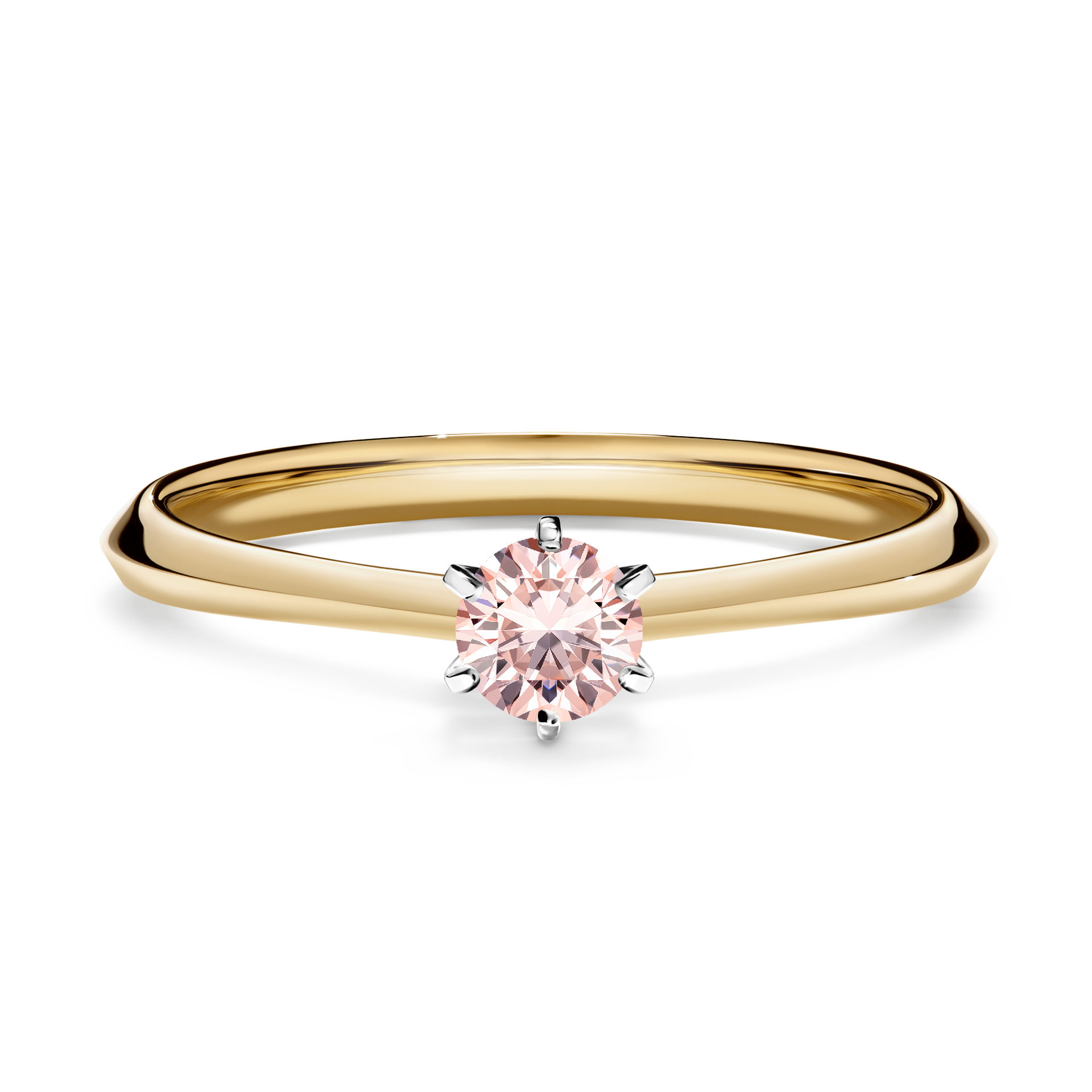 Pierścionek zaręczynowy My Queen z żółtego złota z morganitem 0,25CT