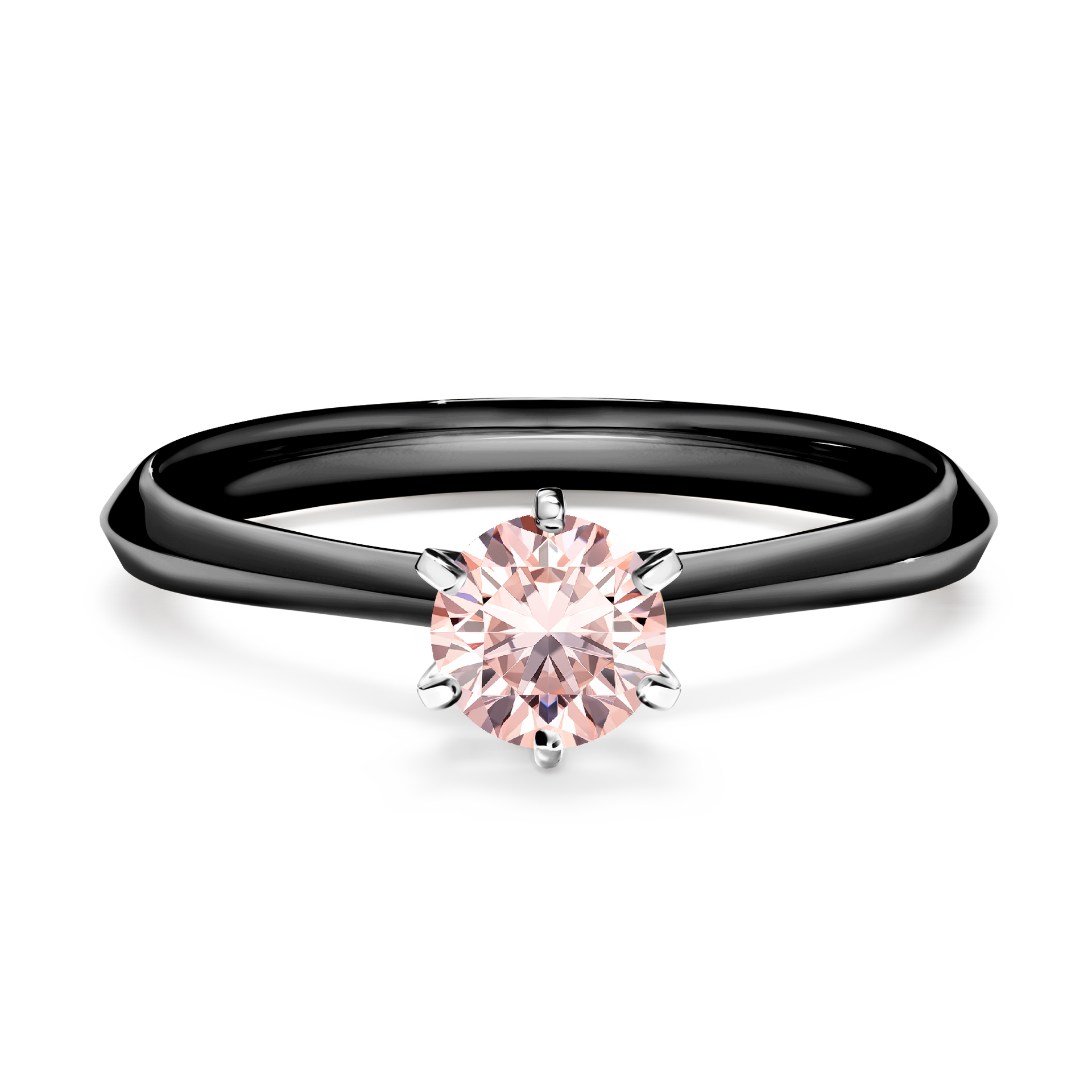 Pierścionek zaręczynowy My Queen z czarnego złota z morganitem 0,50CT