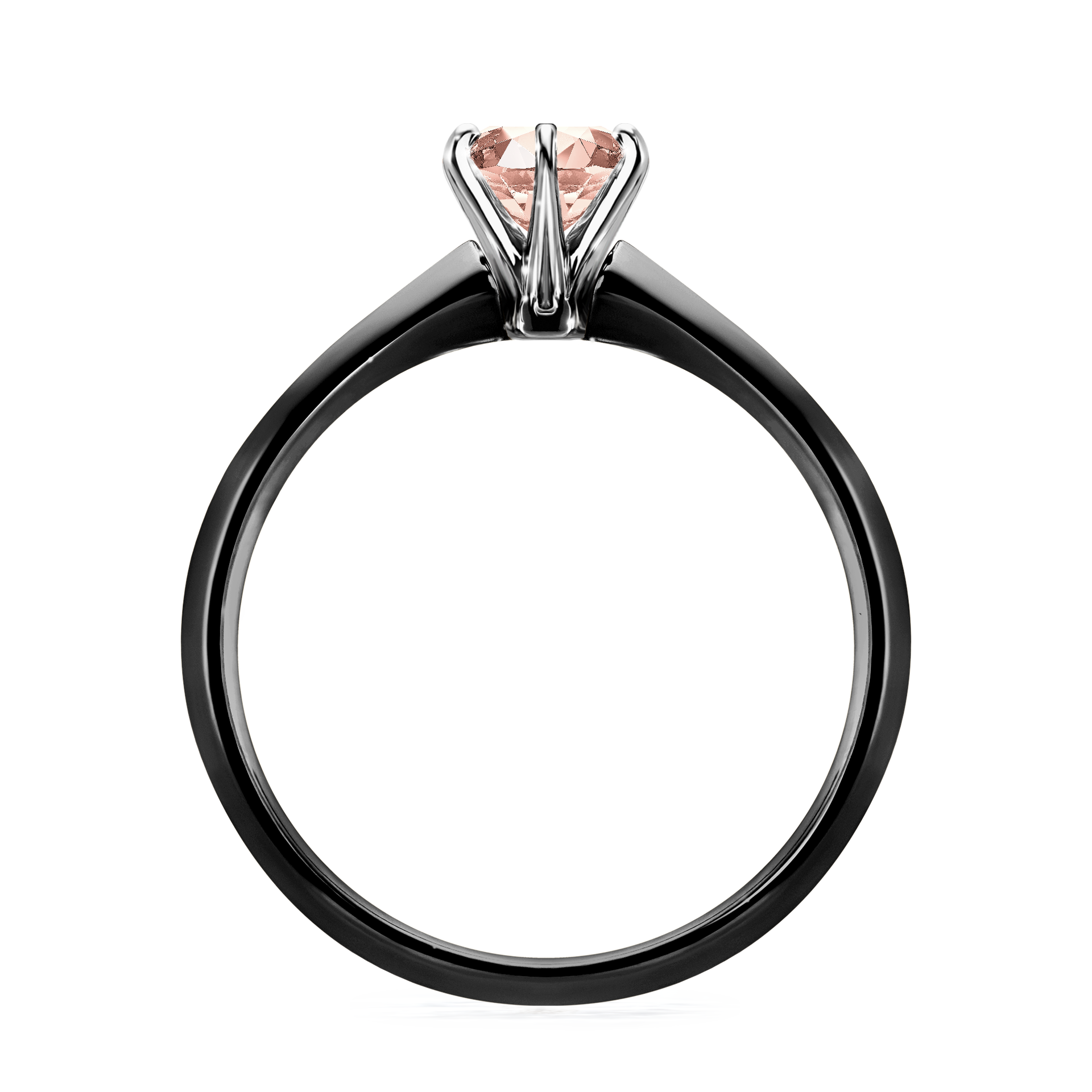 Pierścionek zaręczynowy My Queen z czarnego złota z morganitem 0,50CT