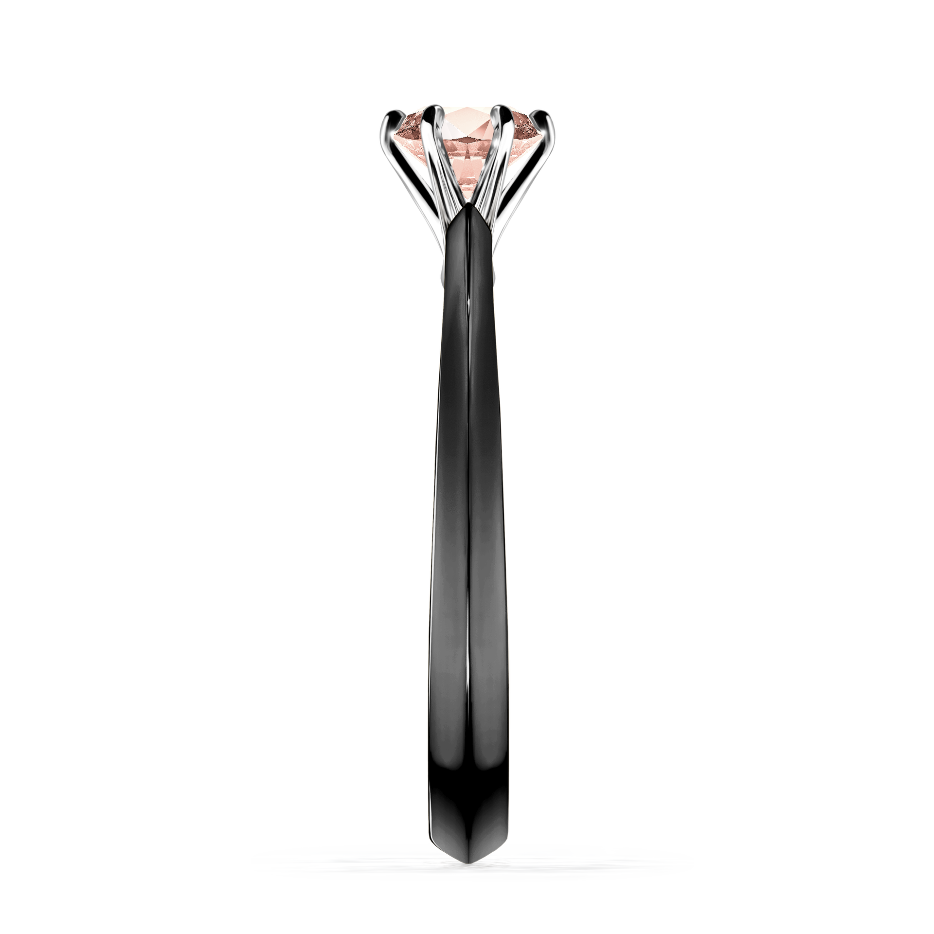 Pierścionek zaręczynowy My Queen z czarnego złota z morganitem 0,50CT