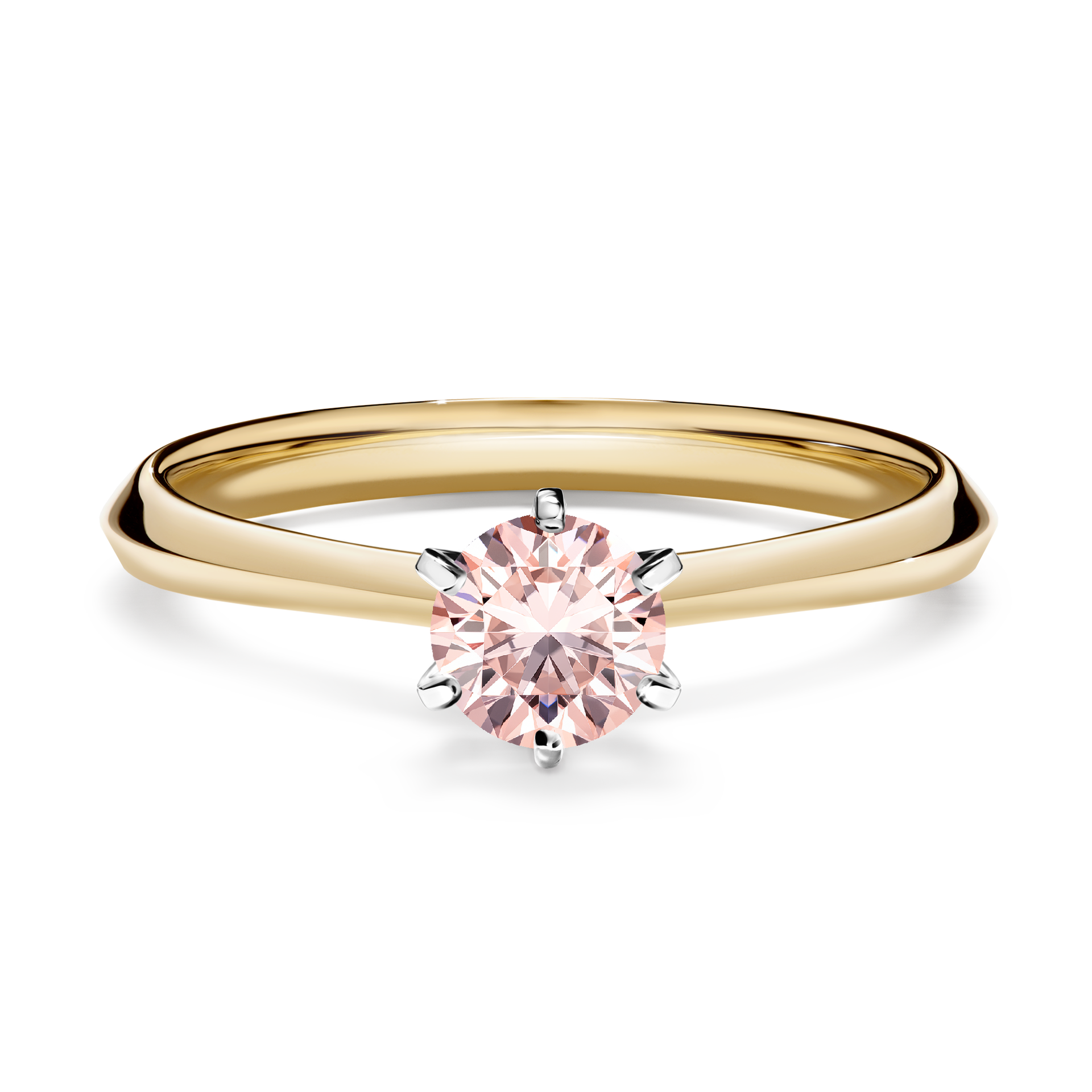 Pierścionek zaręczynowy My Queen z żółtego złota z morganitem 0,50CT
