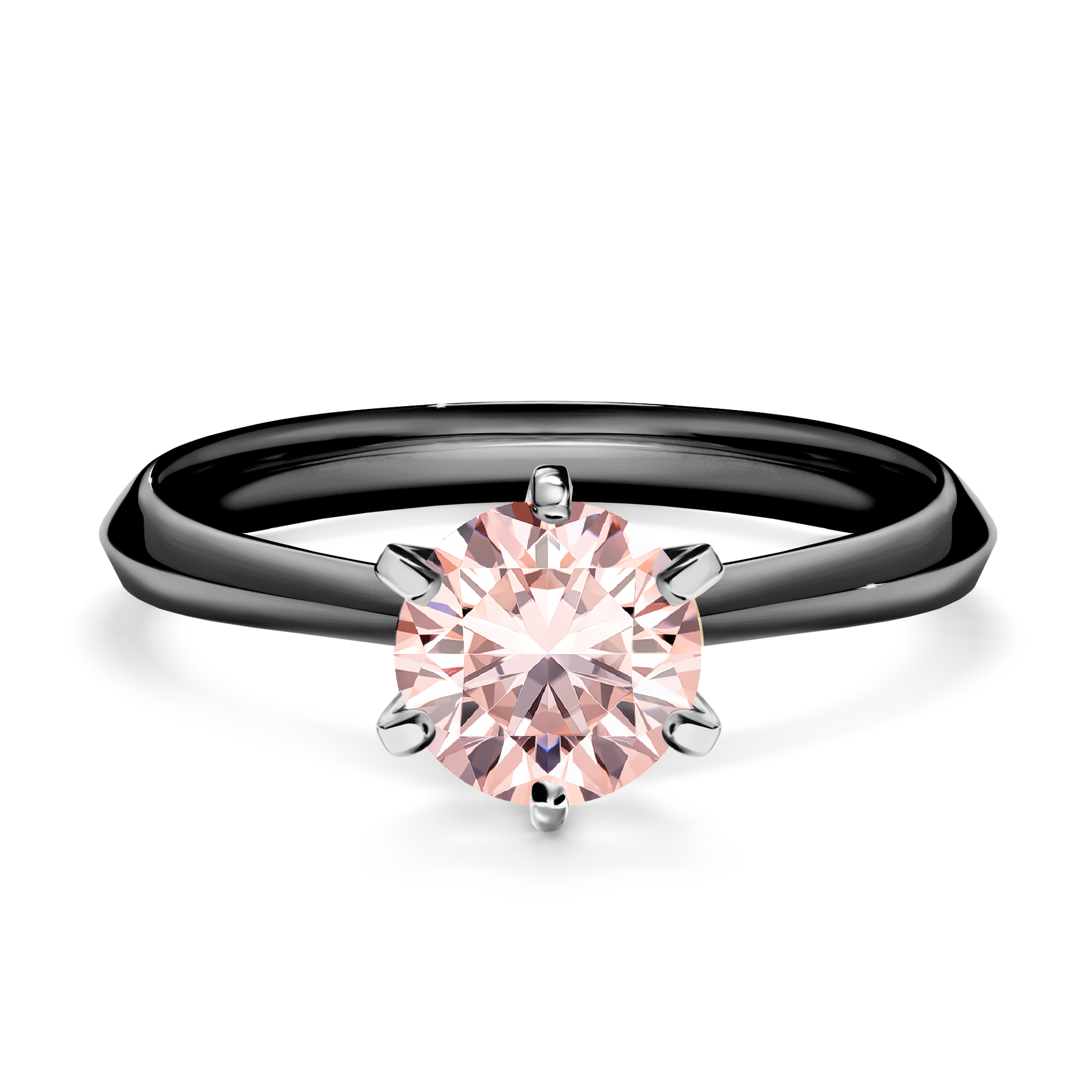 Pierścionek zaręczynowy My Queen z czarnego złota z morganitem 1,00CT