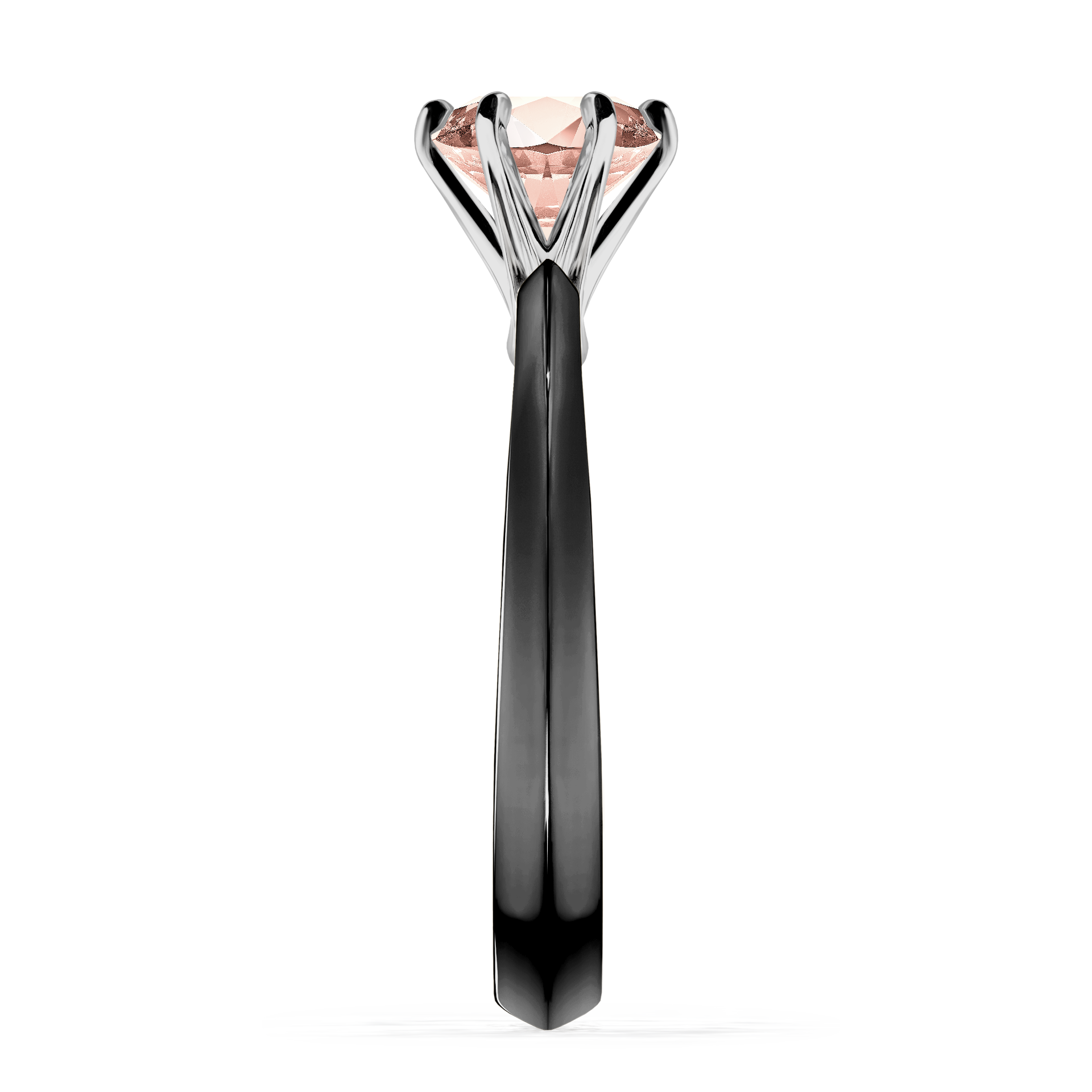 Pierścionek zaręczynowy My Queen z czarnego złota z morganitem 1,00CT