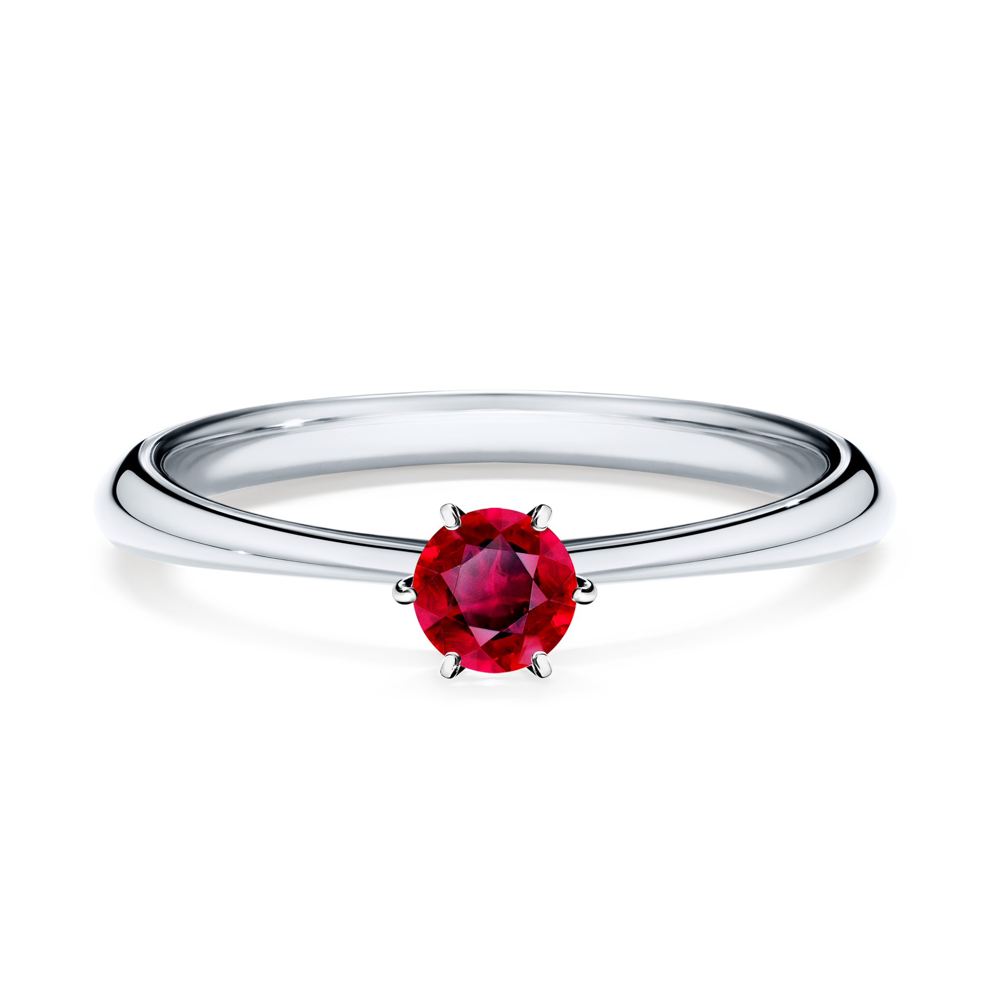 Pierścionek zaręczynowy My Queen z białego złota z rubinem 0,25CT