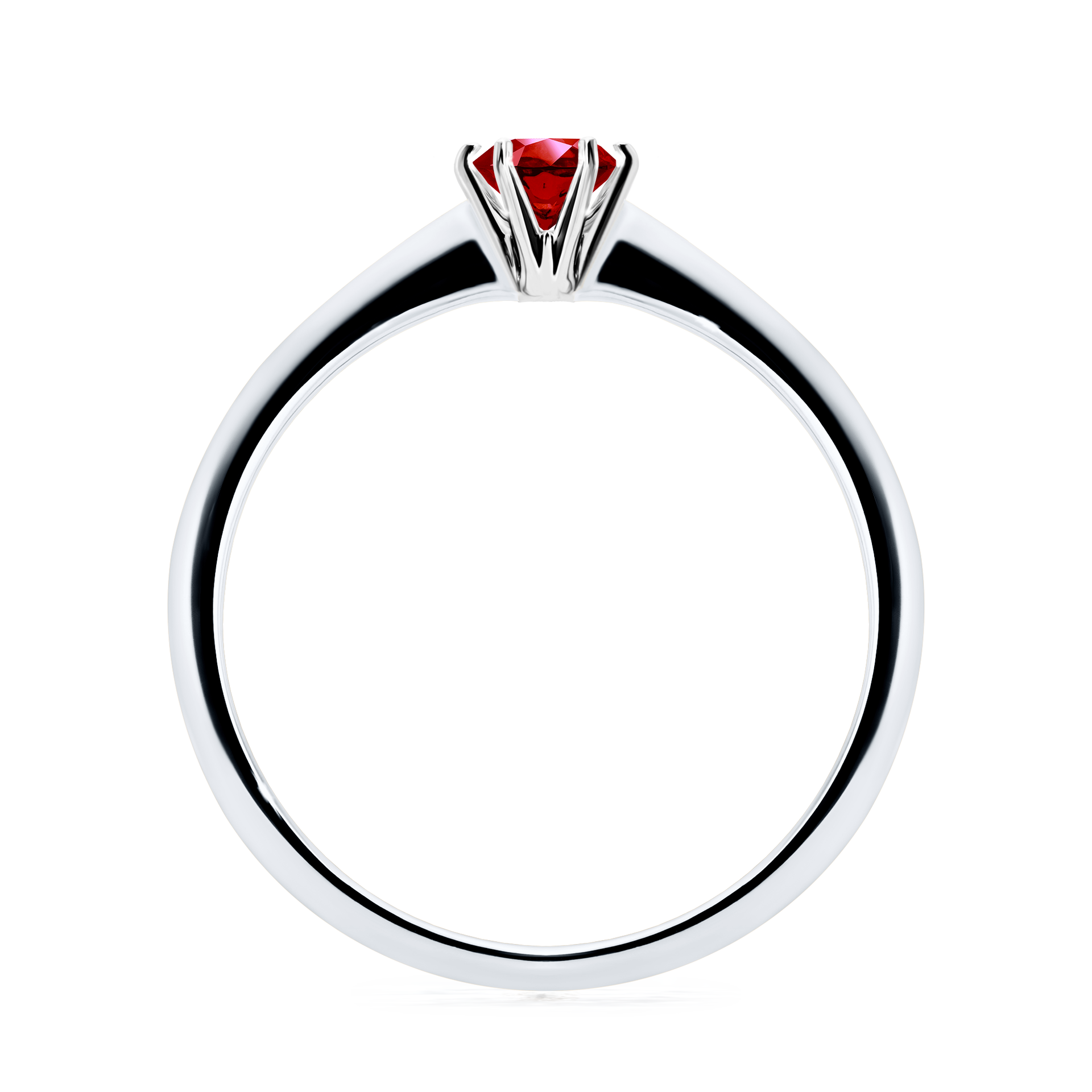 Pierścionek zaręczynowy My Queen z białego złota z rubinem 0,25CT