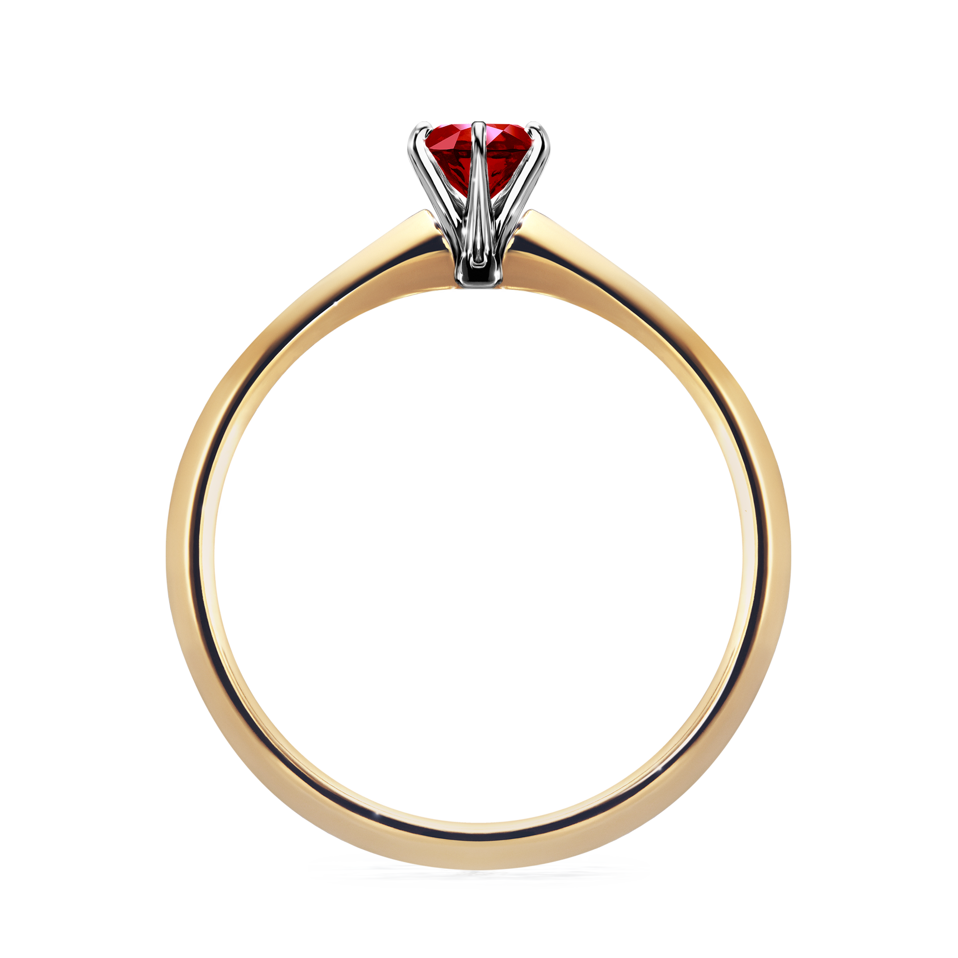 Pierścionek zaręczynowy My Queen z żółtego złota z rubinem 0,25CT