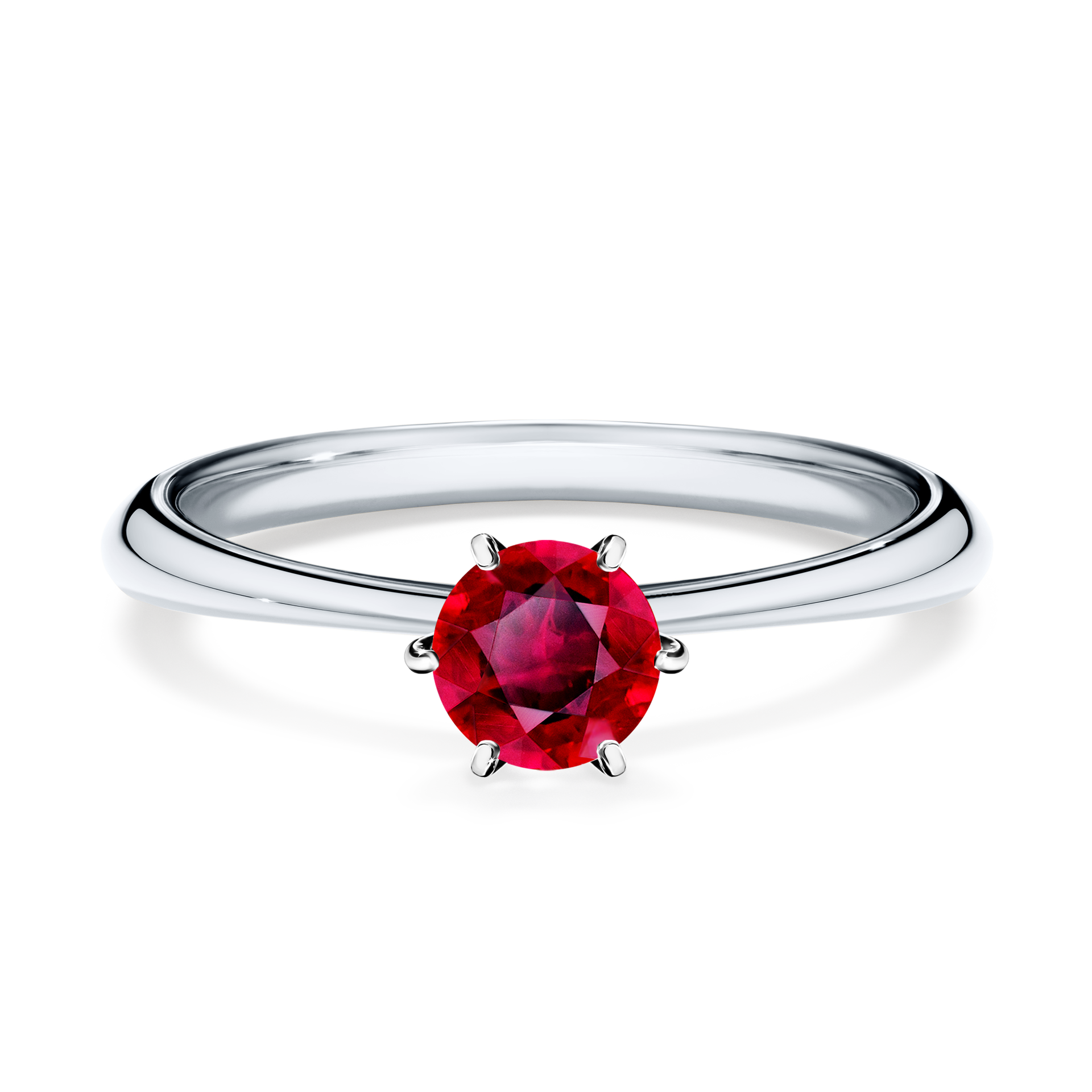 Pierścionek zaręczynowy My Queen z białego złota z rubinem 0,50CT
