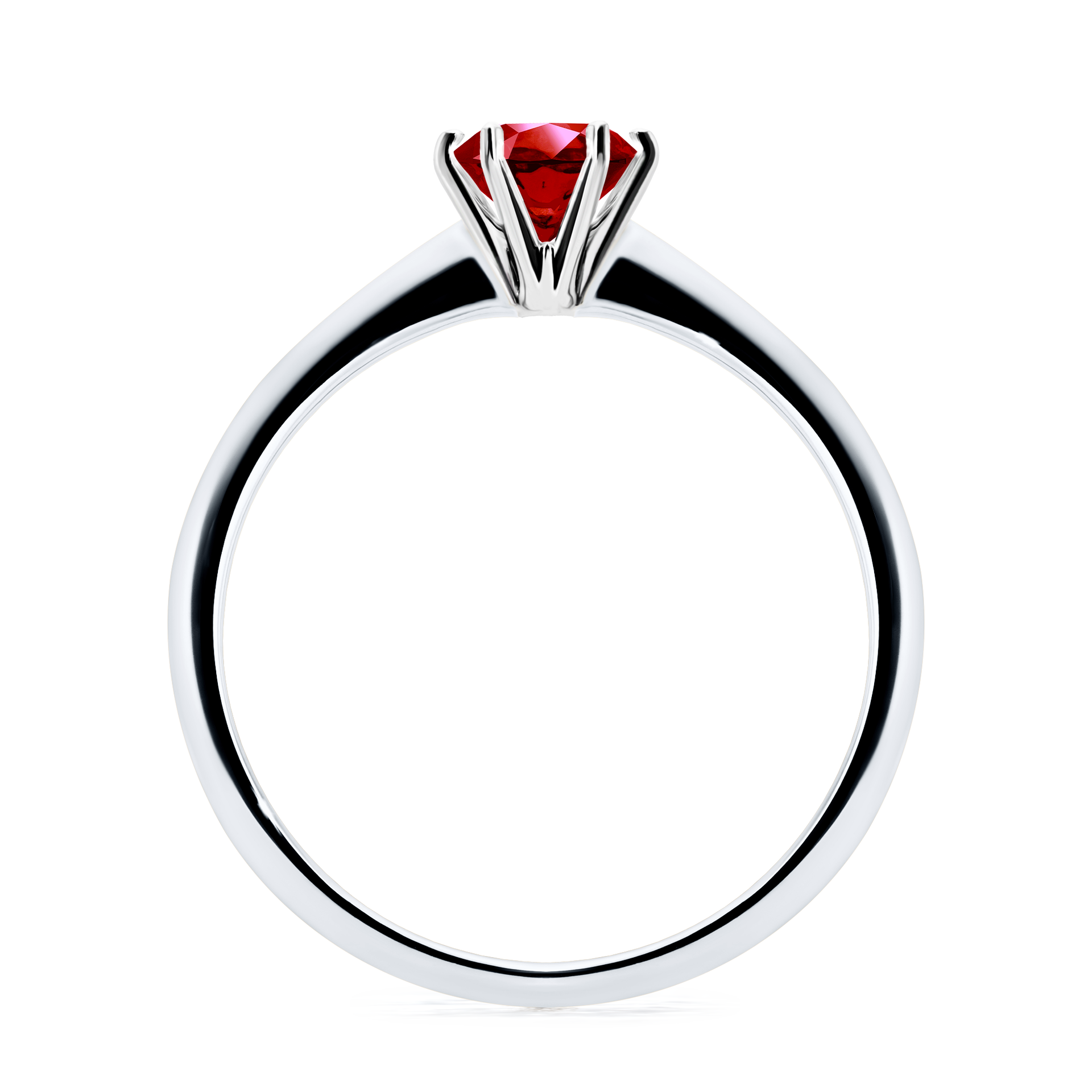 Pierścionek zaręczynowy My Queen z białego złota z rubinem 0,50CT
