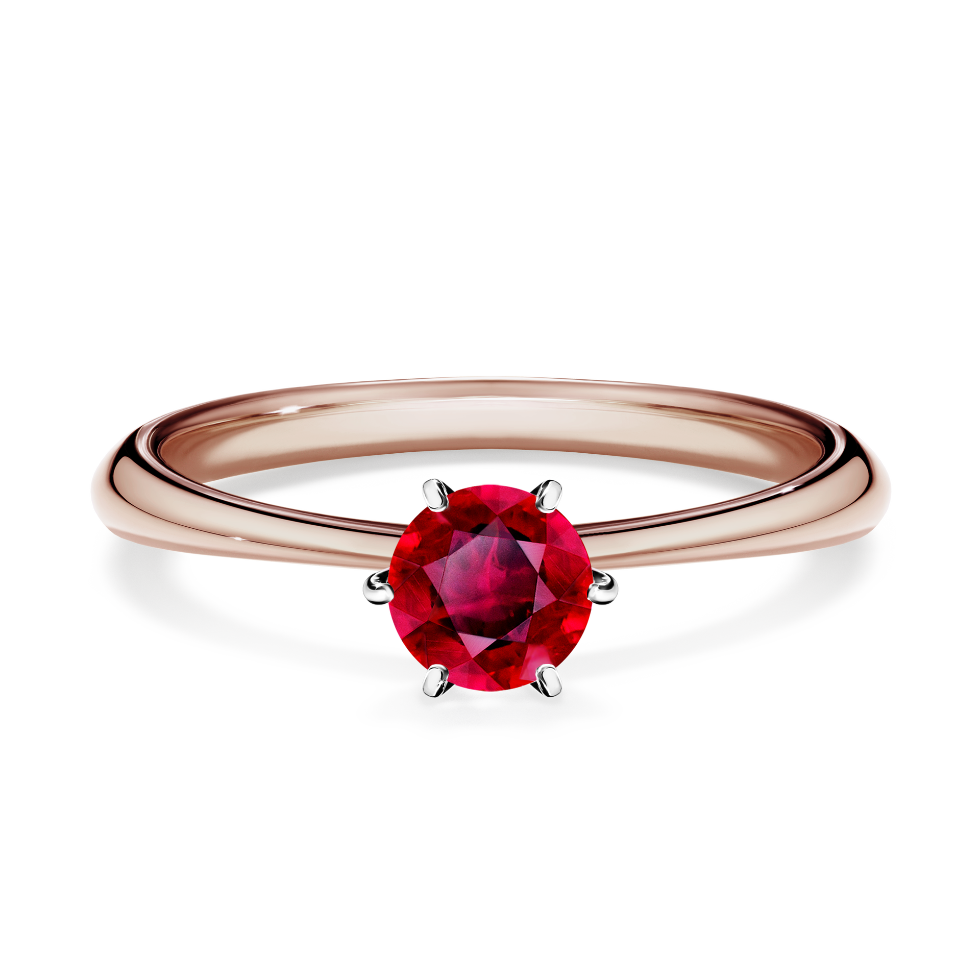 Pierścionek zaręczynowy My Queen z różowego złota z rubinem 0,50CT
