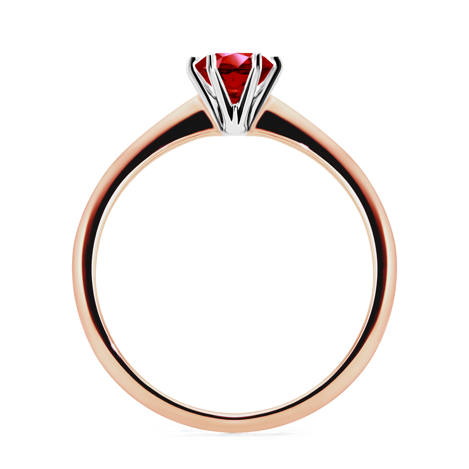 Pierścionek zaręczynowy My Queen z różowego złota z rubinem 0,50CT