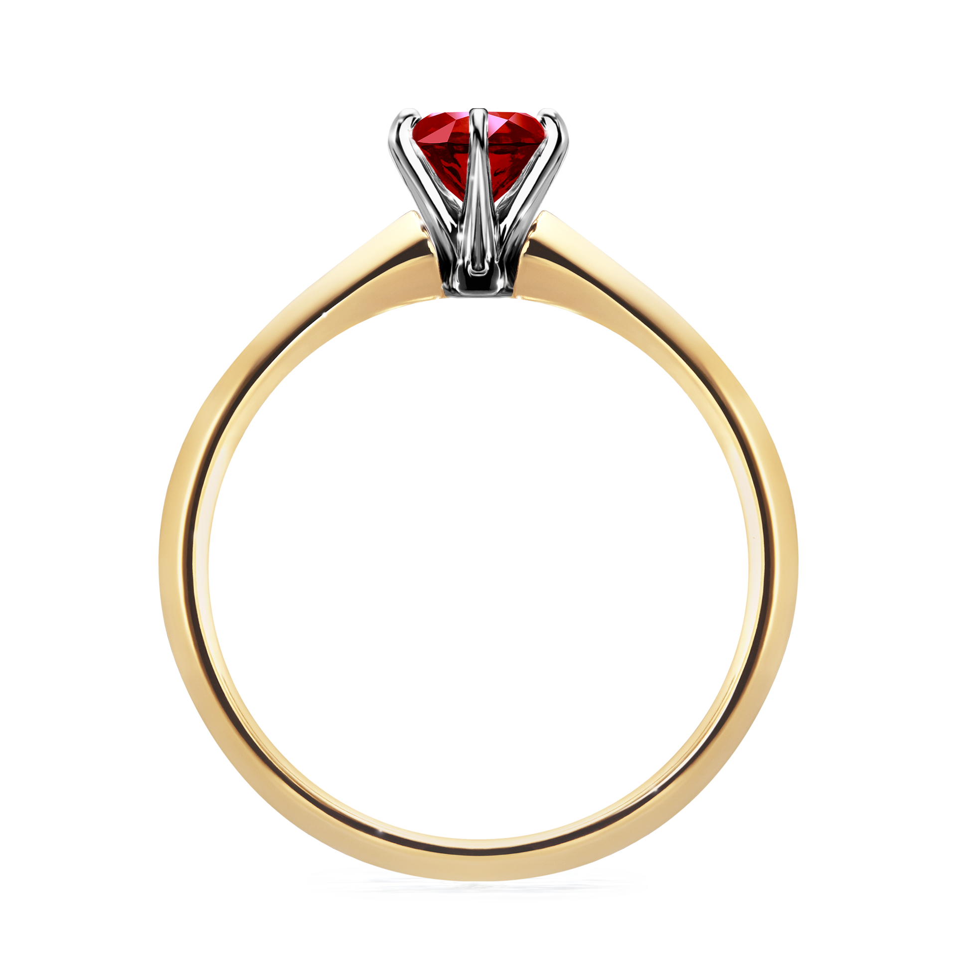 Pierścionek zaręczynowy My Queen z żółtego złota z rubinem 0,50CT