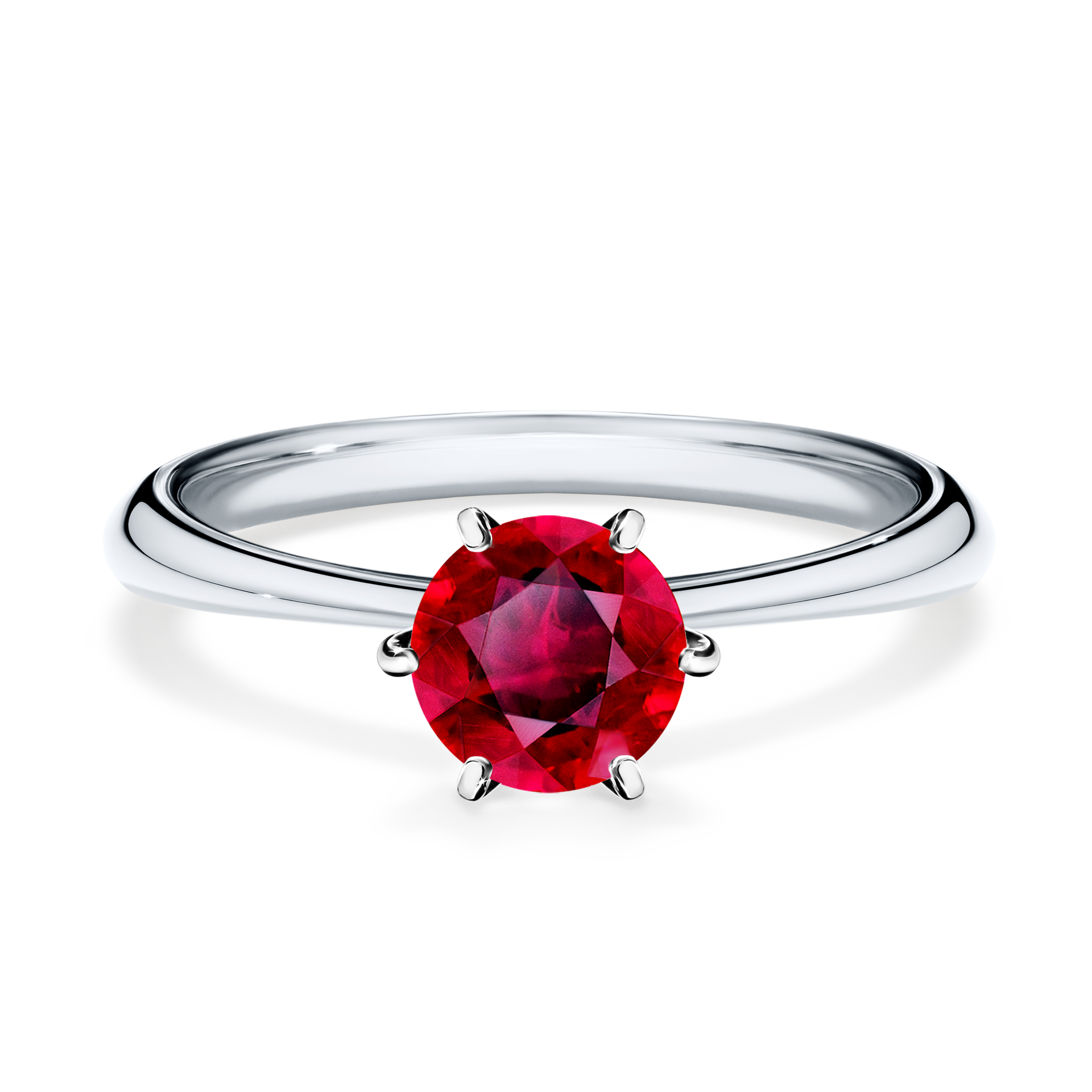 Pierścionek zaręczynowy My Queen z białego złota z rubinem 0,80CT