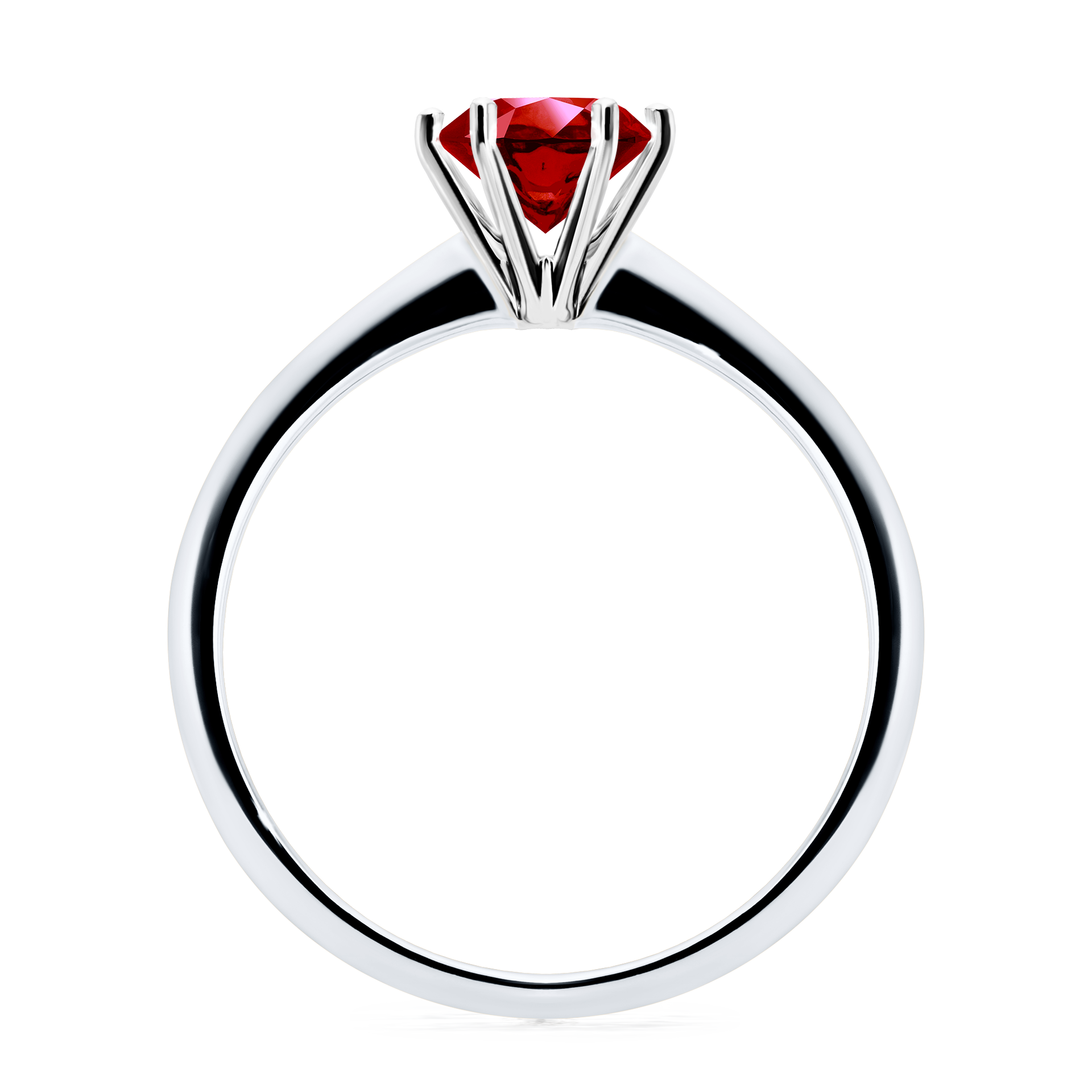 Pierścionek zaręczynowy My Queen z białego złota z rubinem 0,80CT