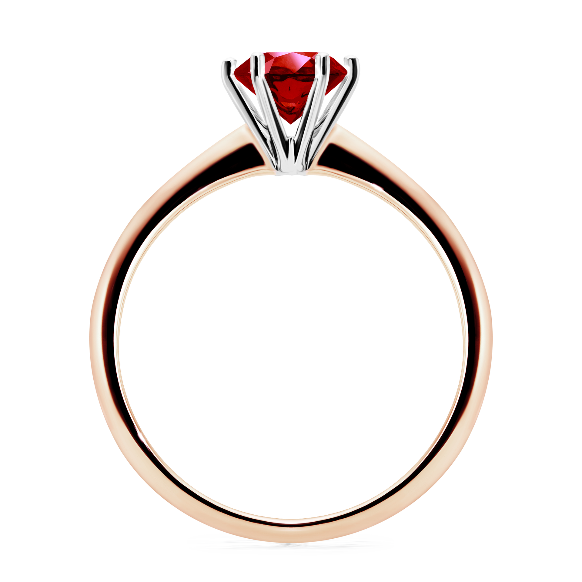 Pierścionek zaręczynowy My Queen z różowego złota z rubinem 0,80CT