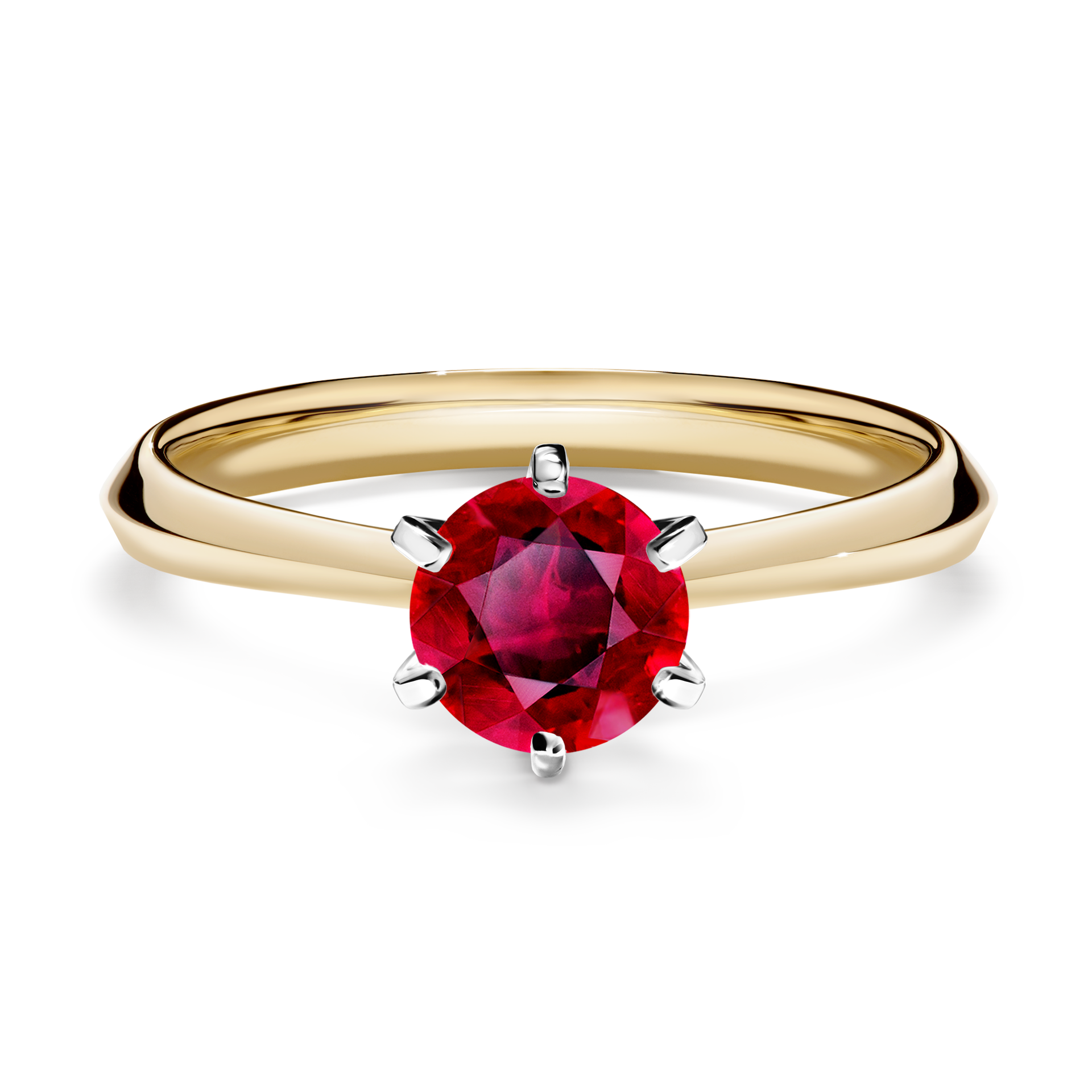 Pierścionek zaręczynowy My Queen z żółtego złota z rubinem 0,80CT