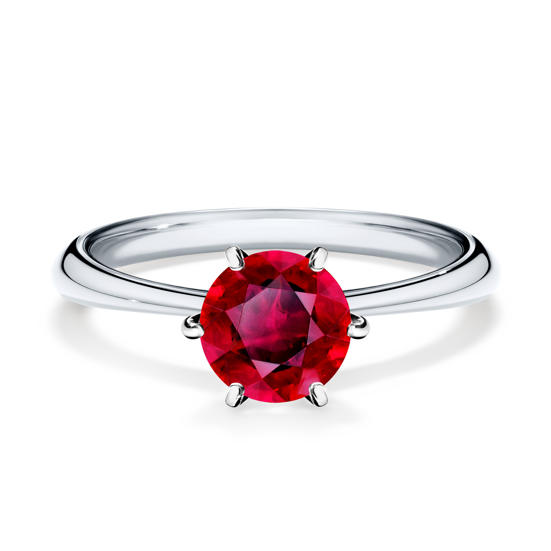 Pierścionek zaręczynowy My Queen z białego złota z rubinem 1,00CT