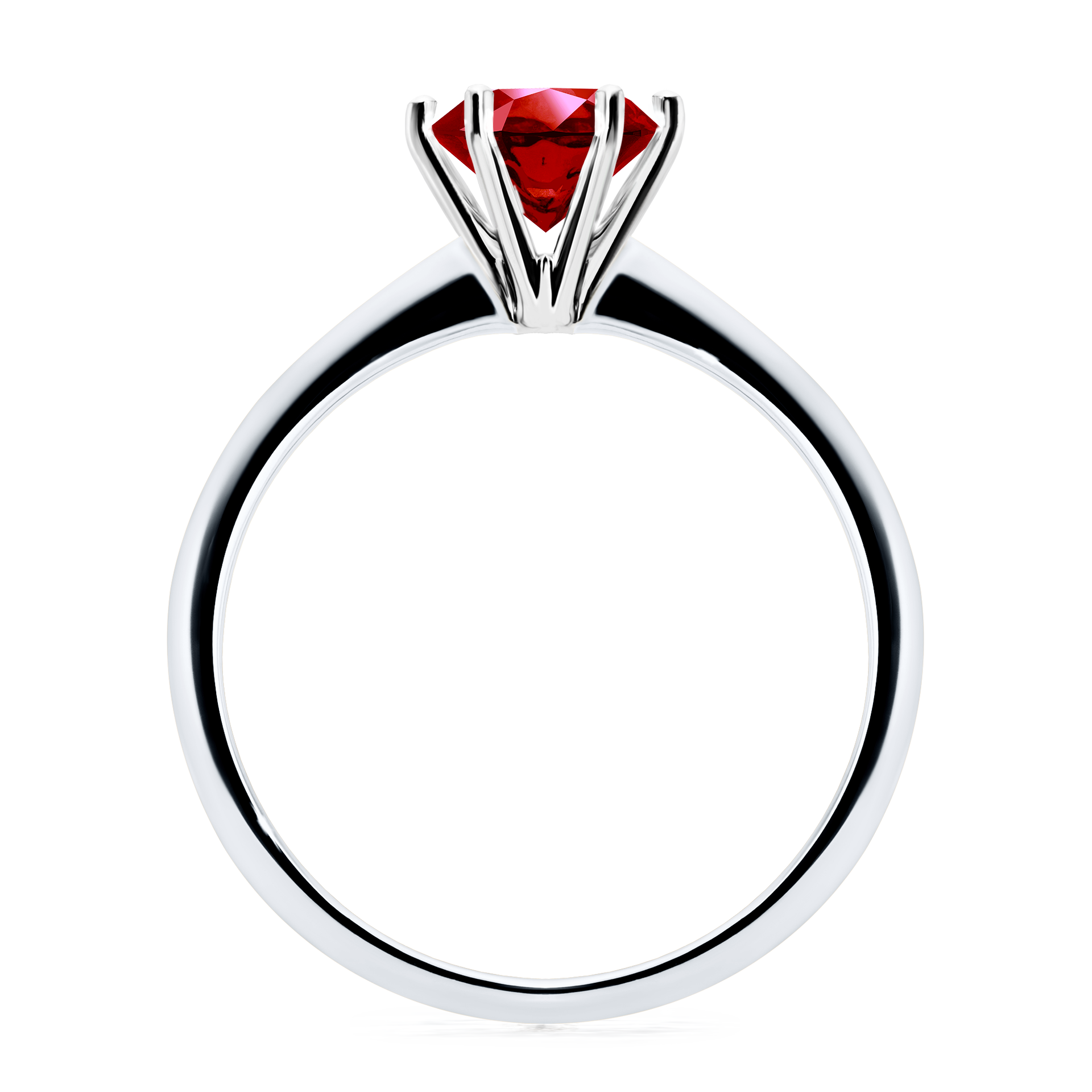 Pierścionek zaręczynowy My Queen z białego złota z rubinem 1,00CT